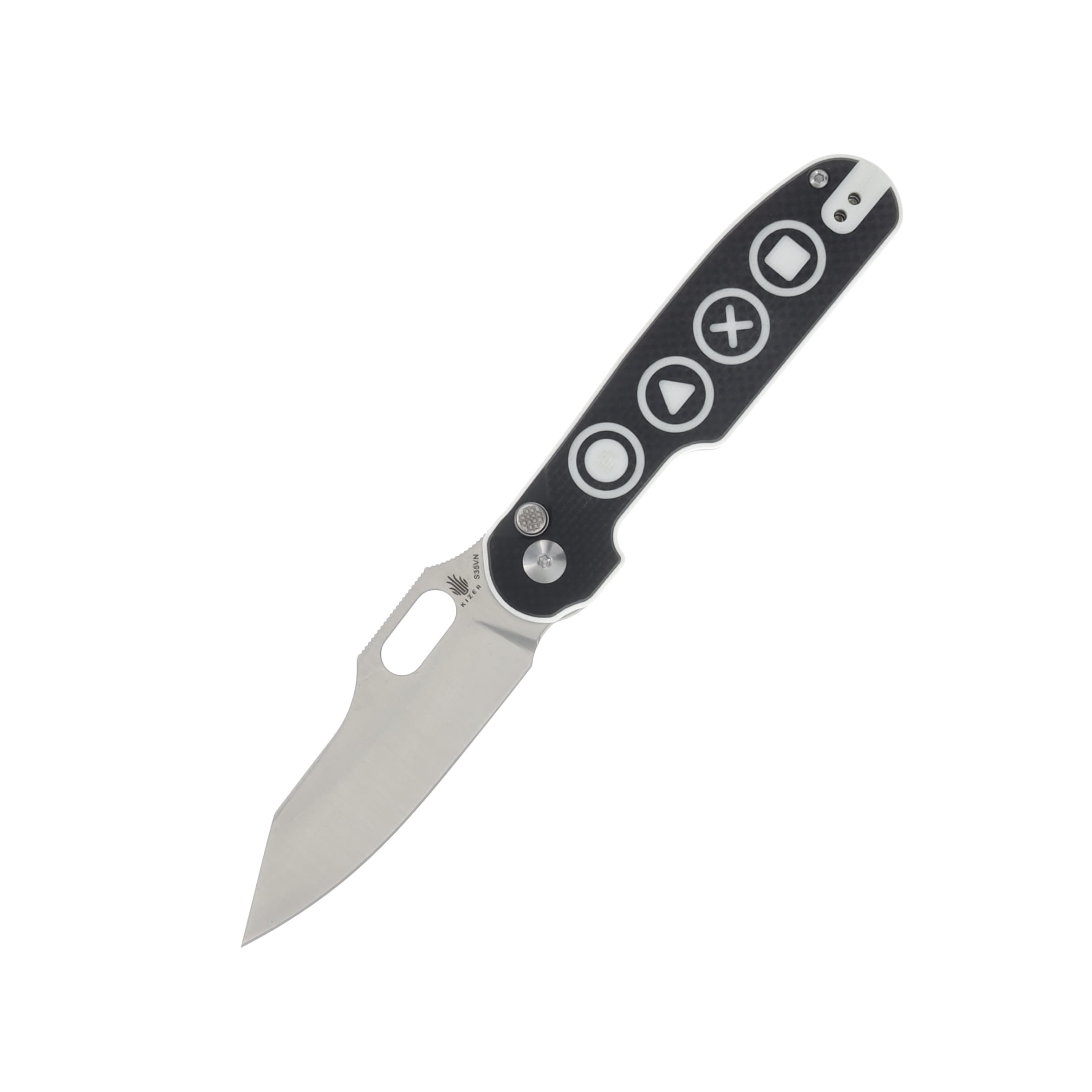 Kizer Cormorant Geometric 3.23 Inch Plain Satin Modified Clip Point KI4562A3 View 1