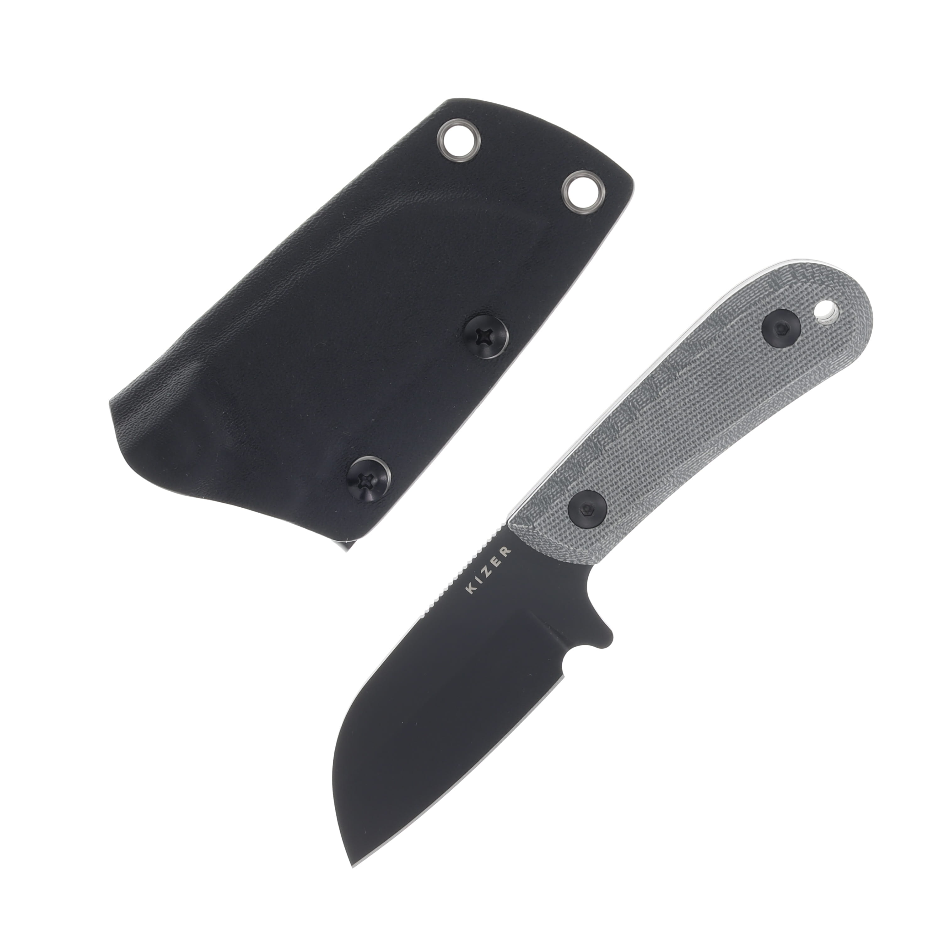 Kizer Deckhand Fixed Blade Knife 2.94 Inch Plain Black Sheepsfoot 1062A2 View 1