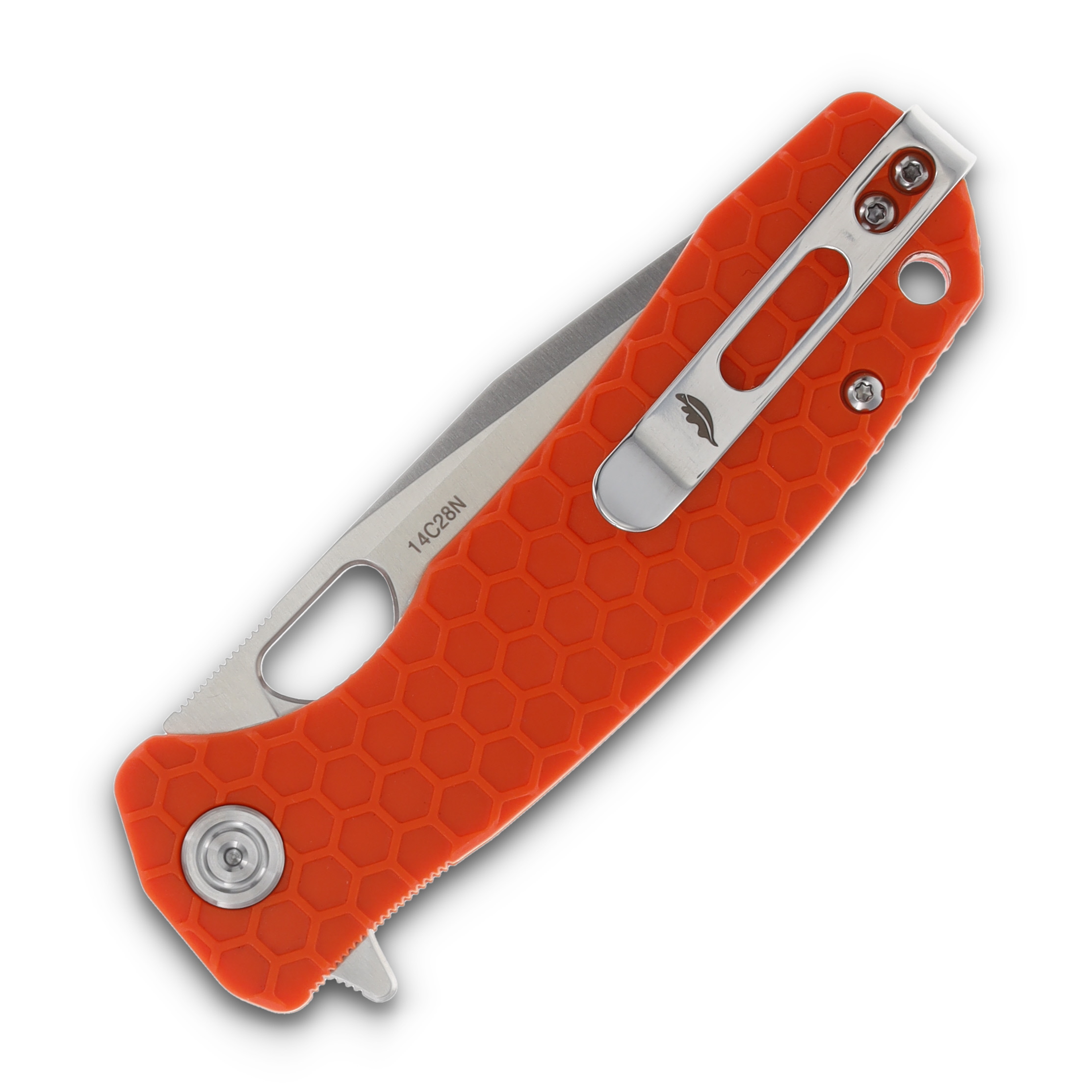 Honey Badger Medium Orange FRN Folding Knife 3.19in Satin Tanto Blade HB1736 View 2