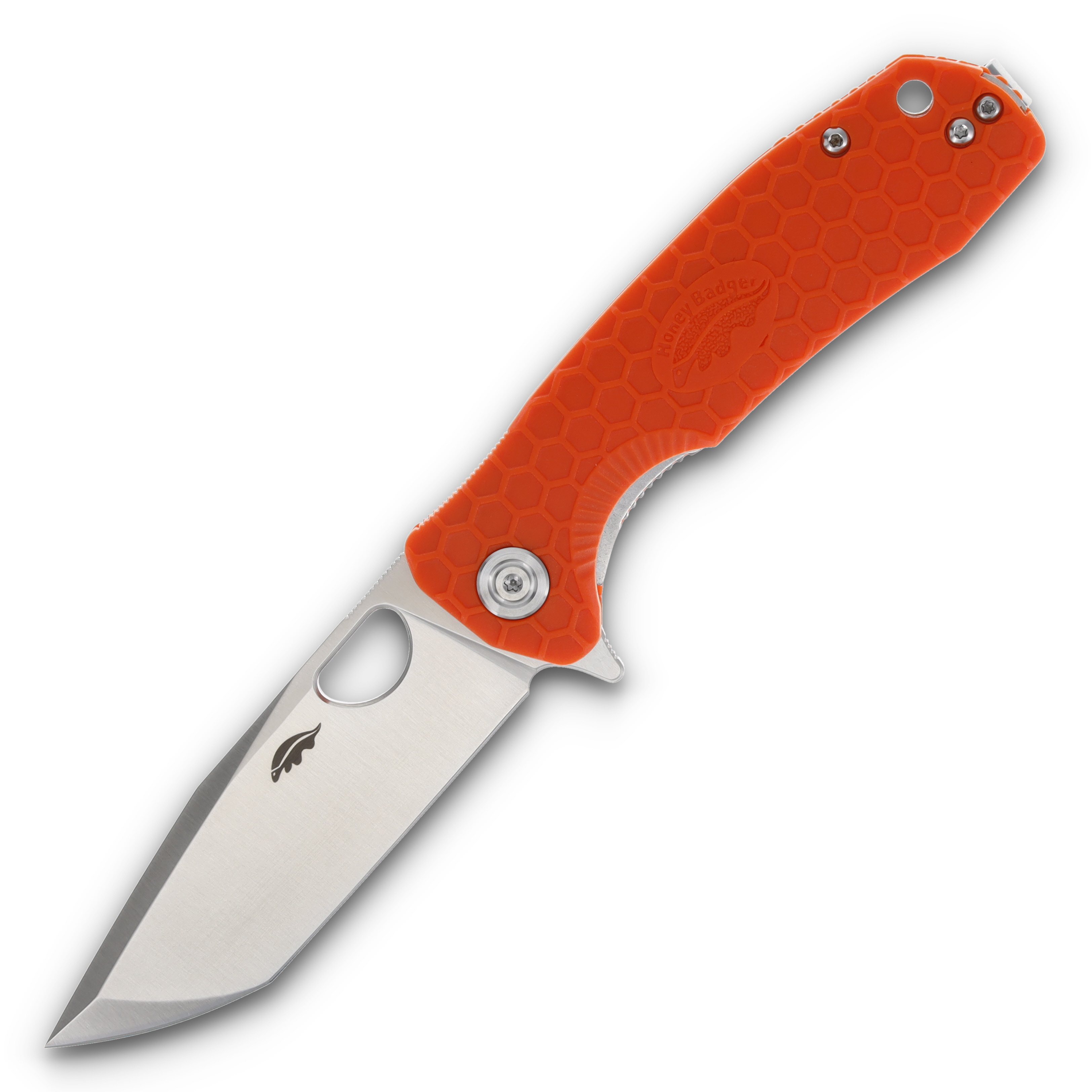 Honey Badger Medium Orange FRN Folding Knife 3.19in Satin Tanto Blade HB1736 View 1