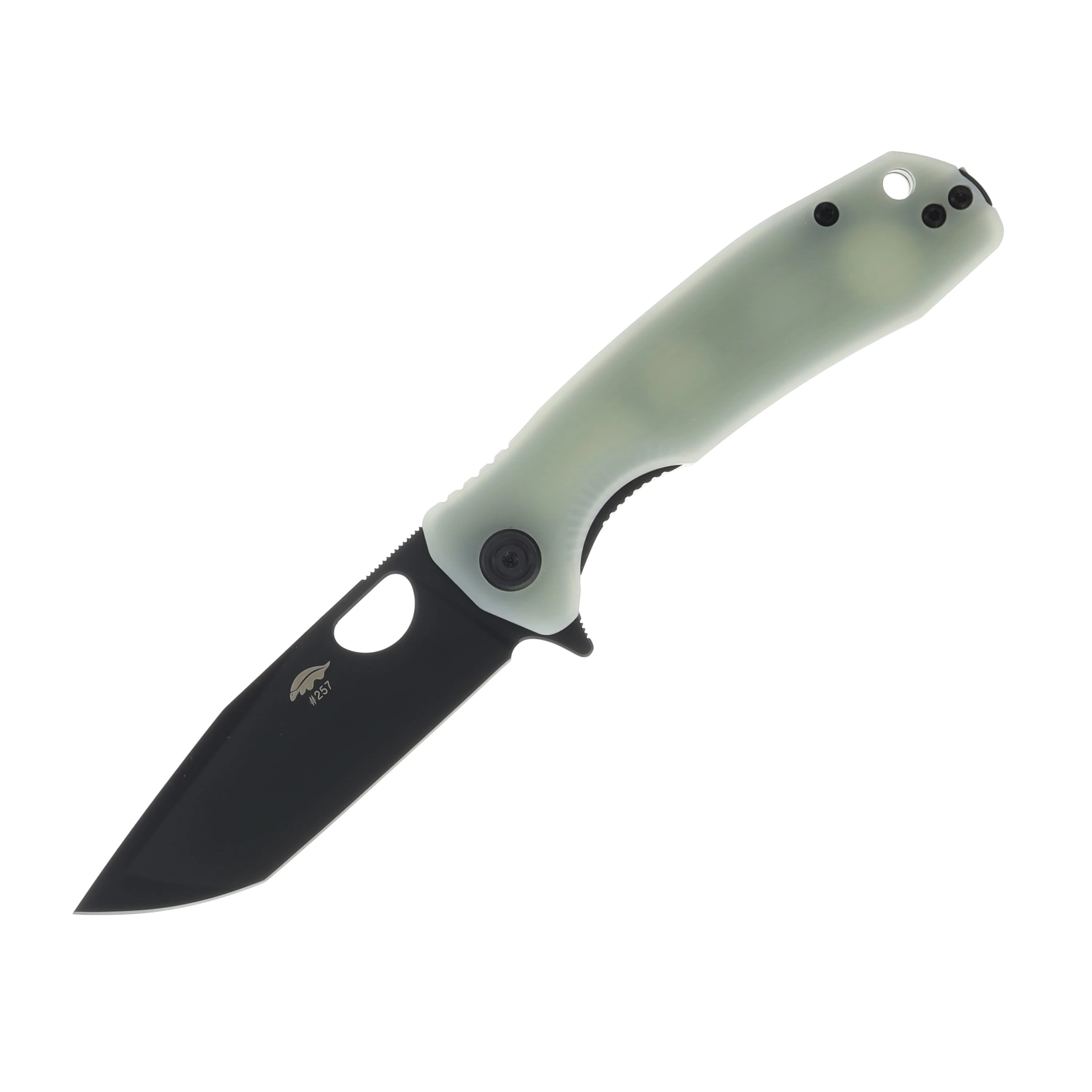 Honey Badger Limited Edition Jade Medium 3.19in Black Tanto Blade HB1277 View 1