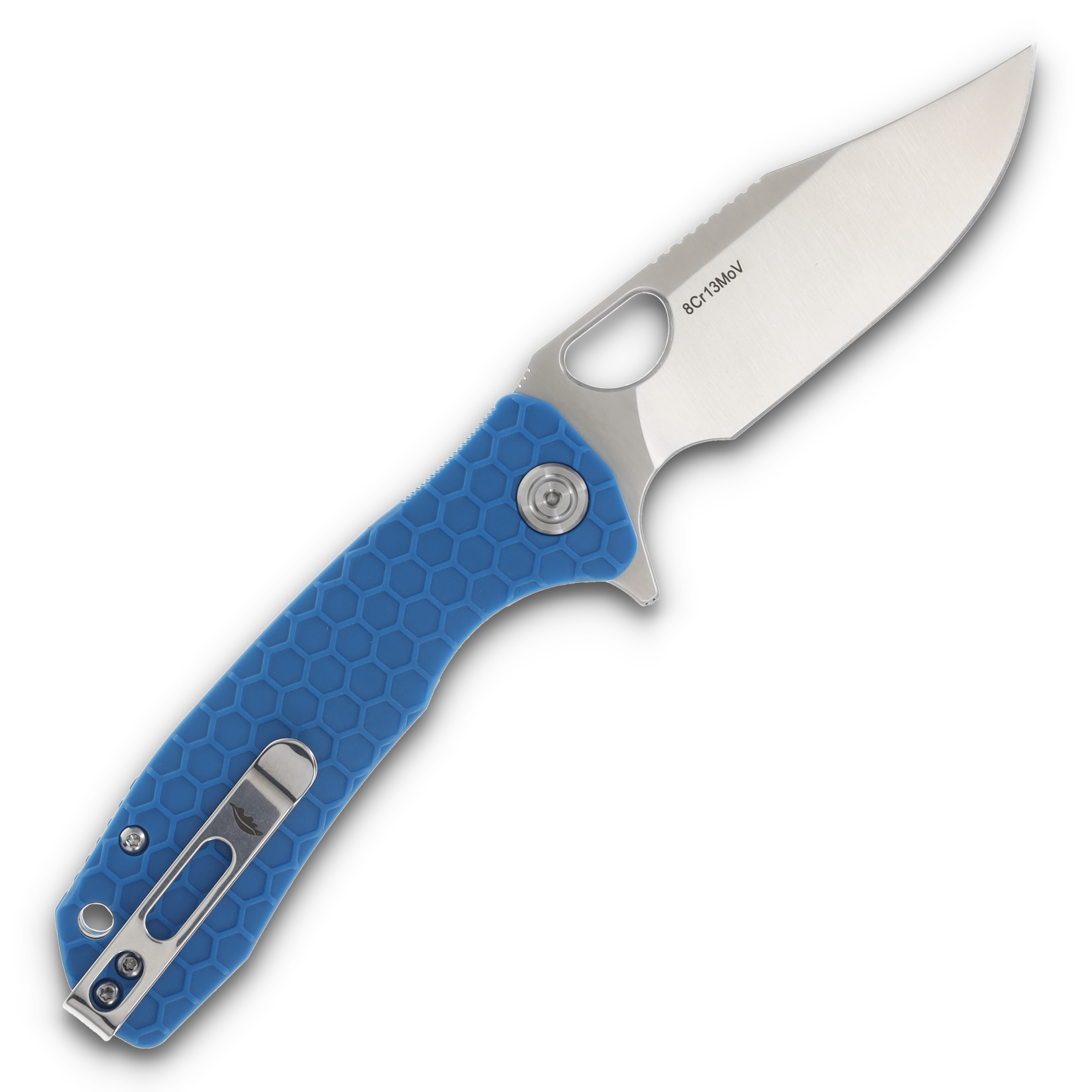 Honey Badger Medium Flipper Blue 3.19 Inch Plain Satin Clip Point HB4072 View 2