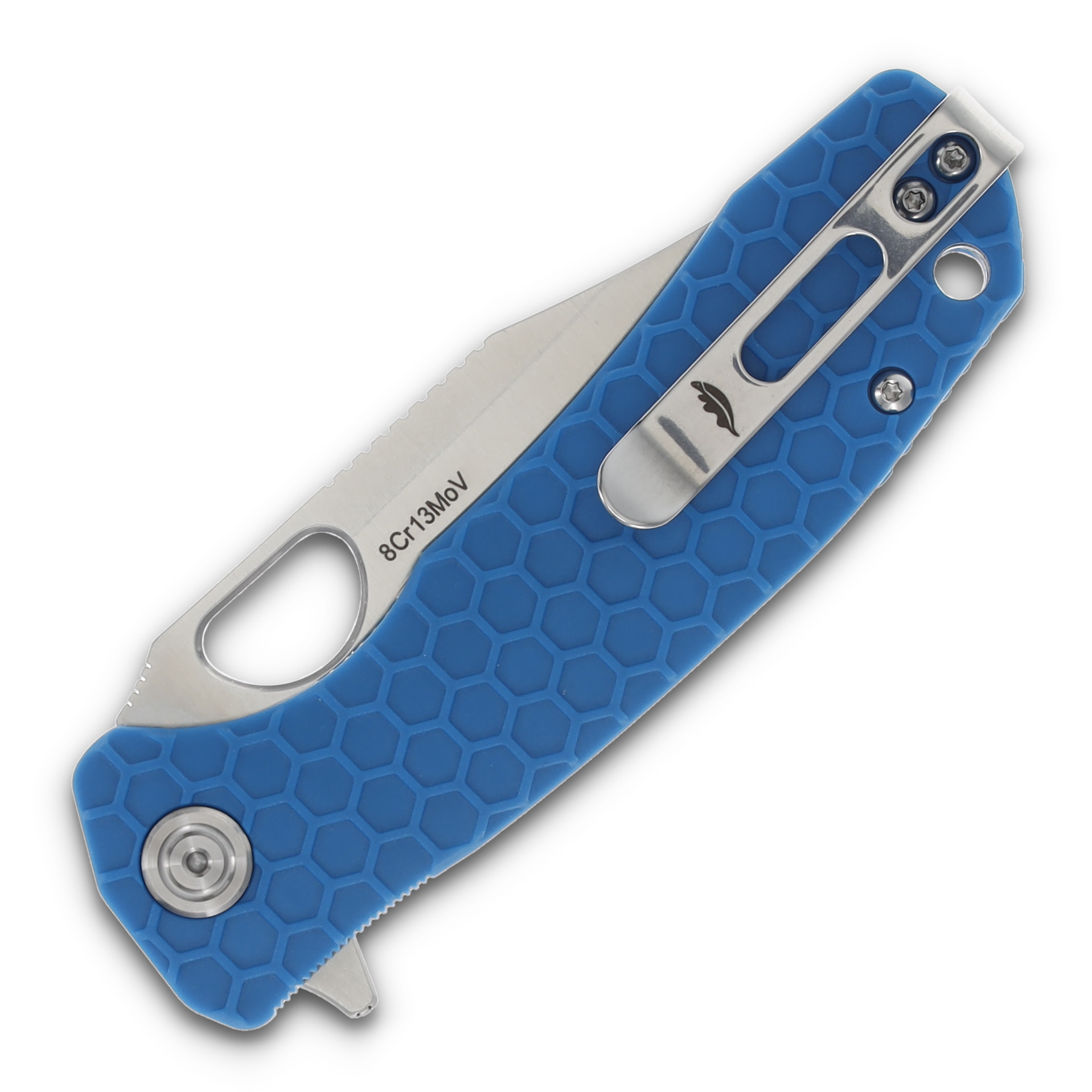 Honey Badger Medium Flipper Blue 3.19 Inch Plain Satin Clip Point