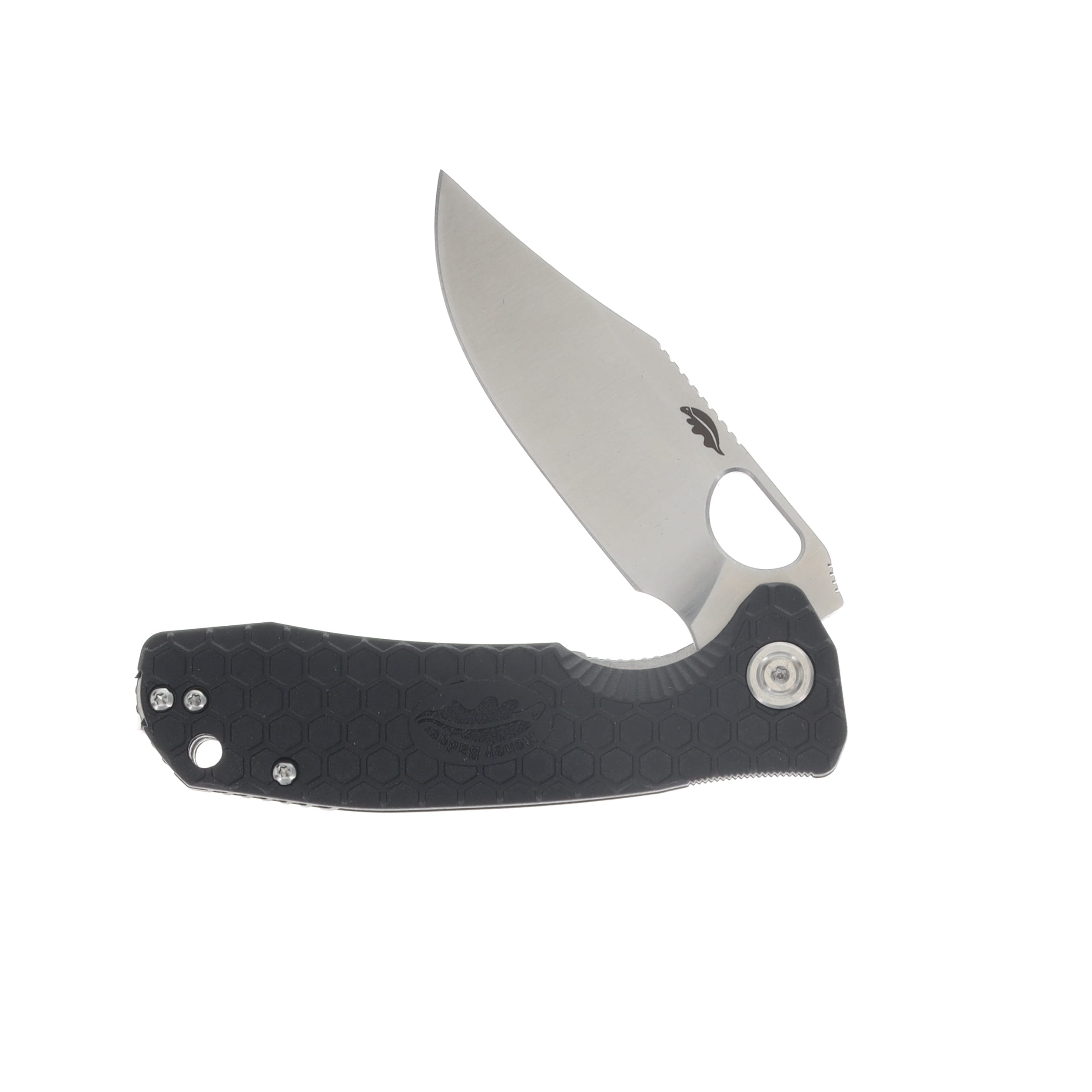Honey Badger Medium Black FRN Folding Knife 3.19in Satin Clip Point Blade HB4087 View 3