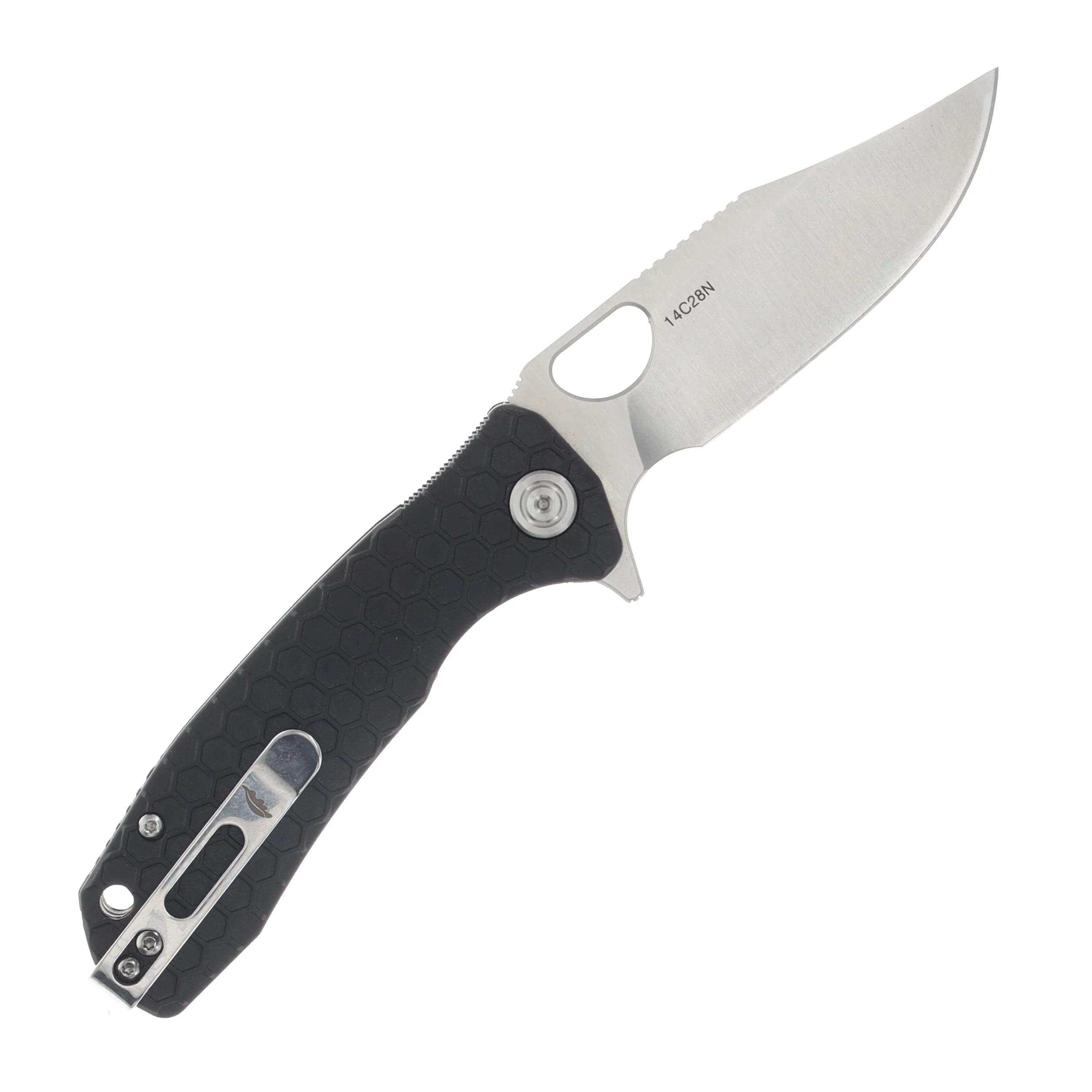Honey Badger Medium Black FRN Folding Knife 3.19in Satin Clip Point Blade HB4087 View 2