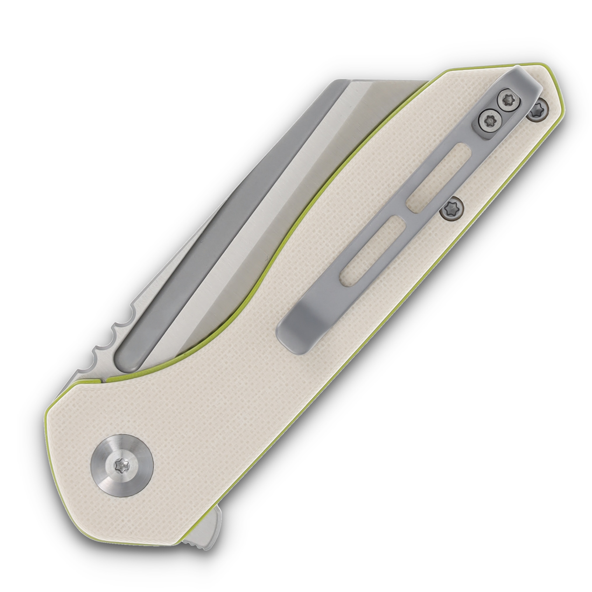 CIVIVI ExOne Folding Knife Ivory 2.94 Inch Plain Satin Reverse Tanto C23036-2 View 4