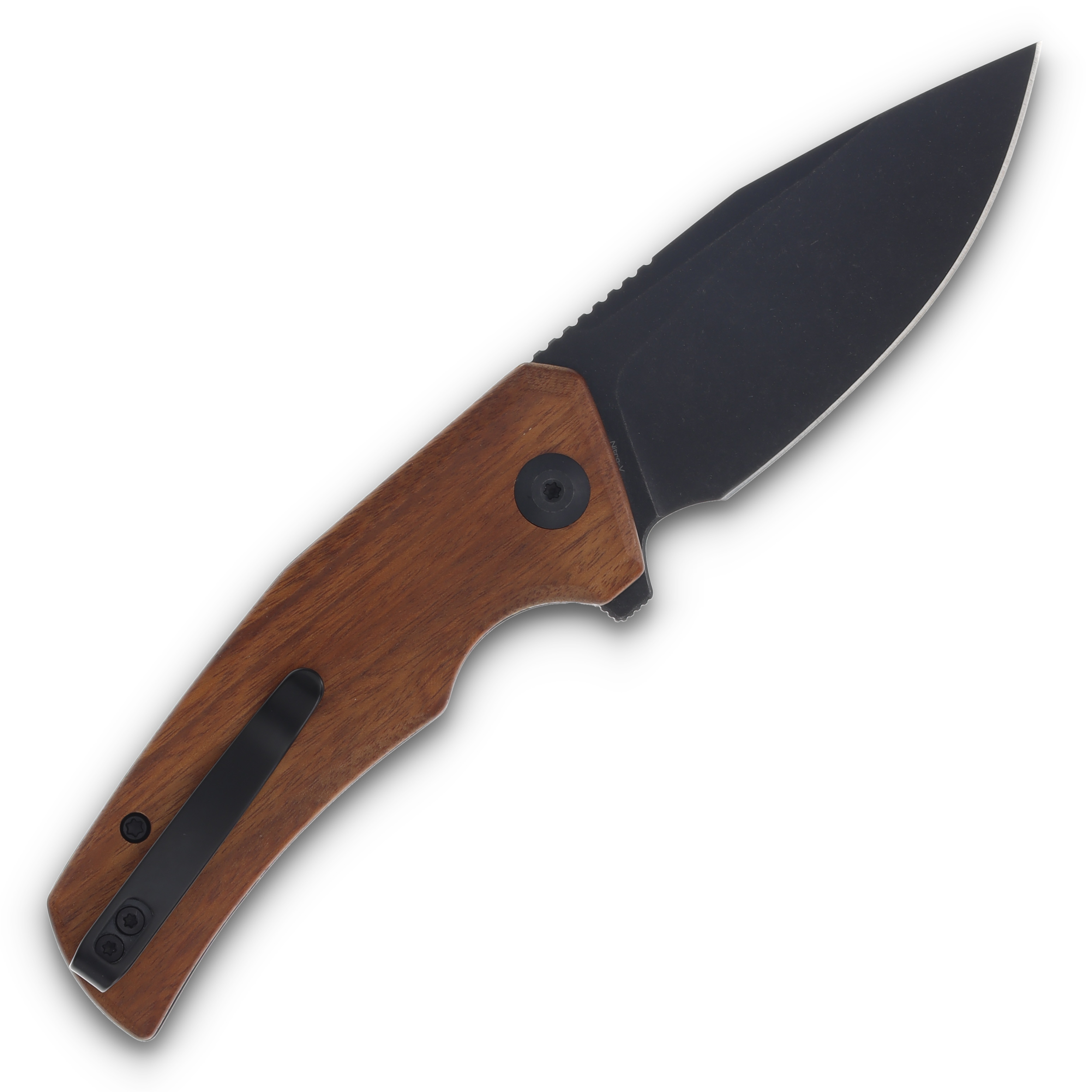 CIVIVI Regulatron Wood 2.98 Inch Plain Black Stonewash Drop Point C23006-3 View 2