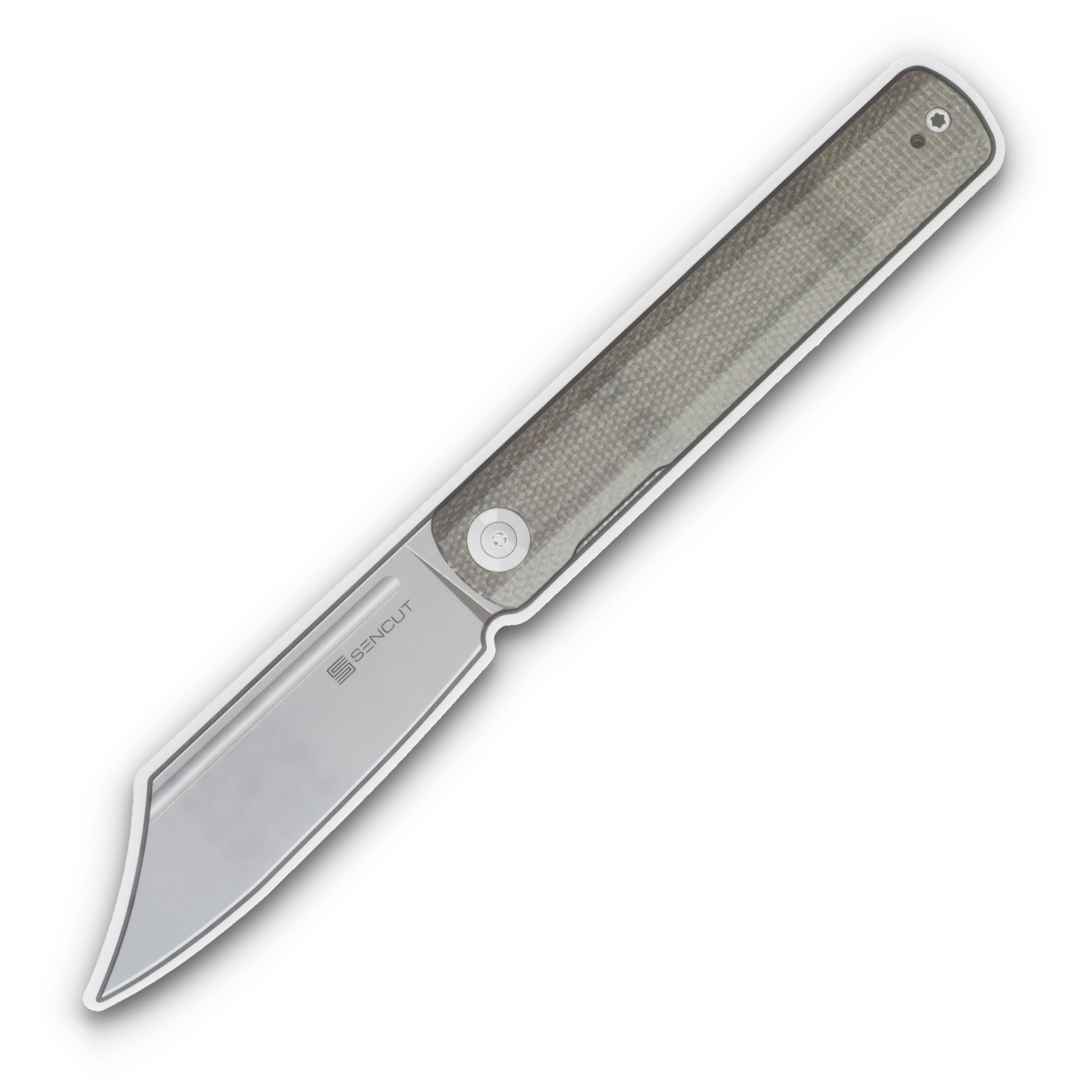 SENCUT Excalis Folding Knife 2.97 Inch Plain Black Reverse Tanto S23068-1 View 7