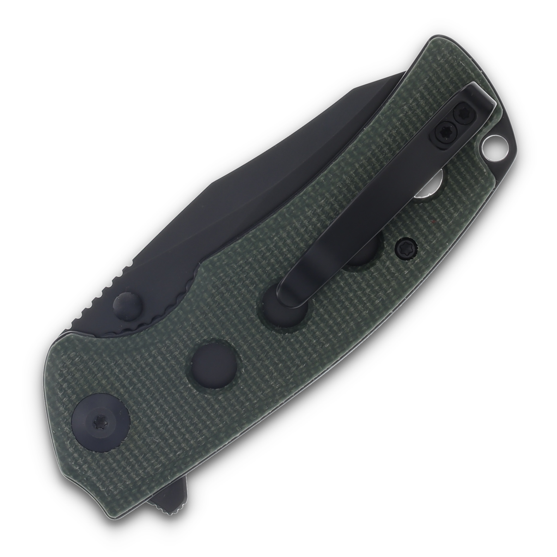 SENCUT Excalis Folding Knife Green 2.97 Inch Plain Black Reverse Tanto S23068-3 View 4