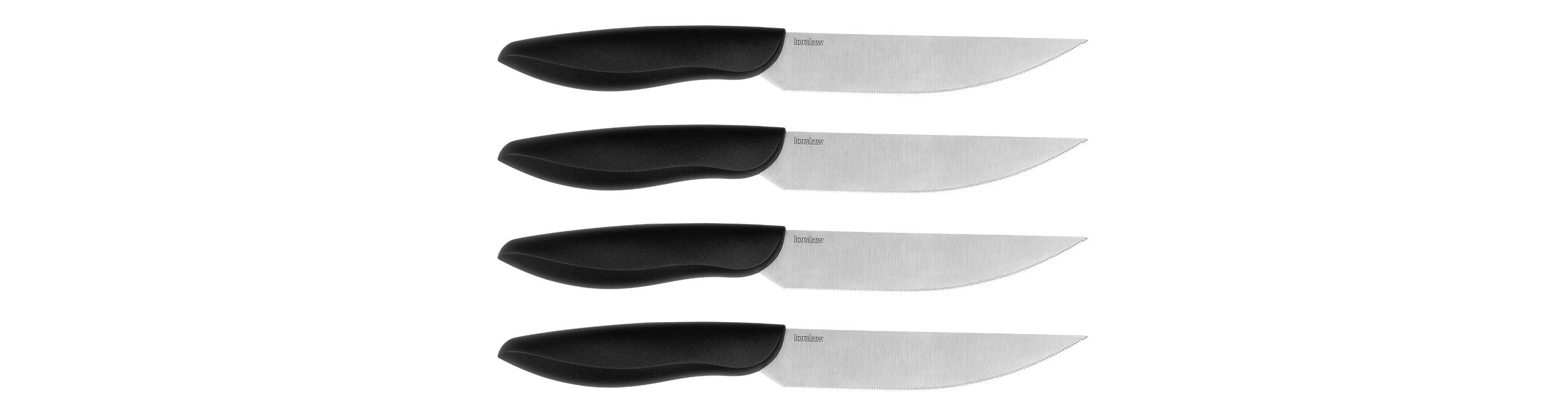 Kershaw 4 Piece Steak Knife Set 5 Inch Serrated Satin Steak Blades KS1785X View 1