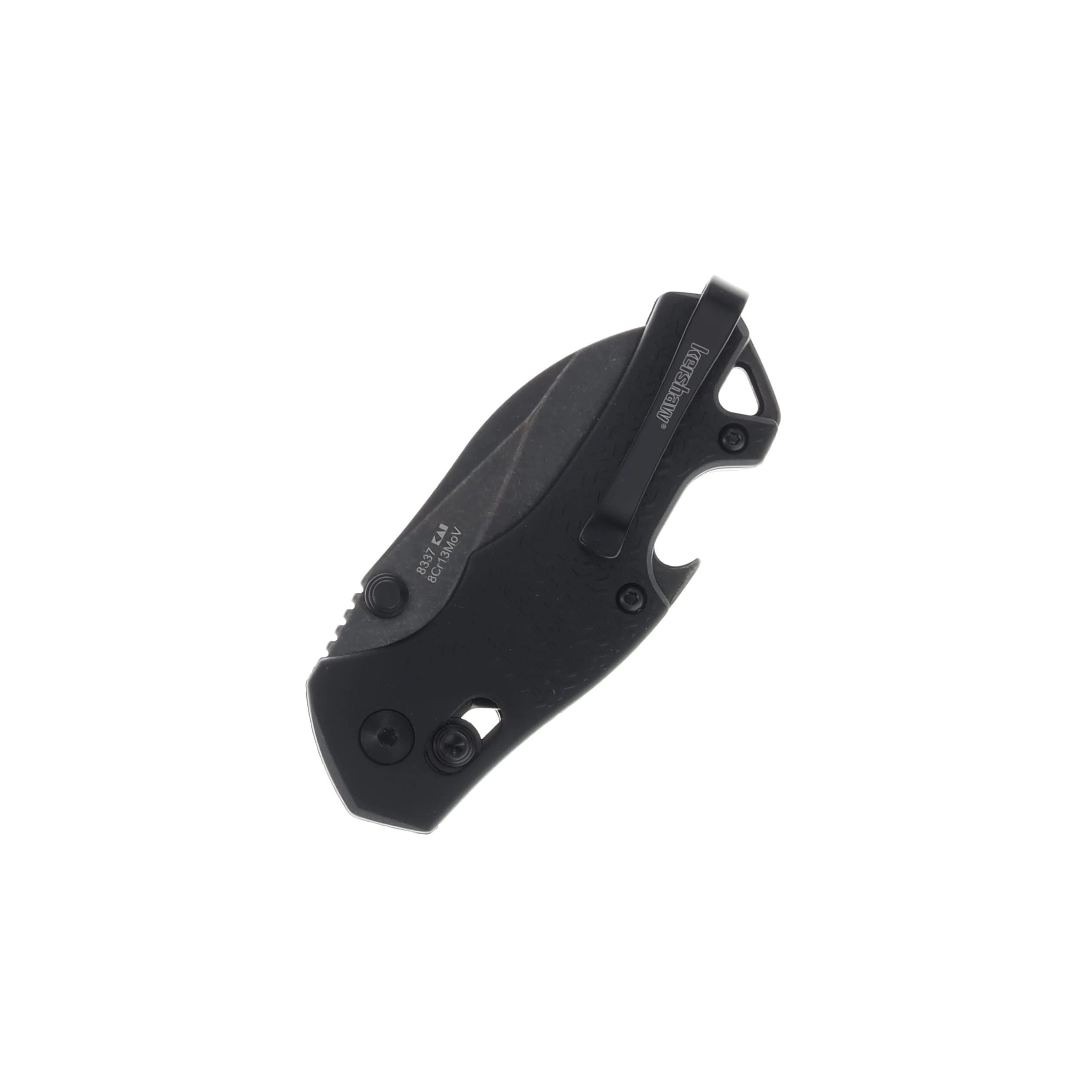 Kershaw Craze DuraLock Folding Knife and Bottle Opener Blackwash Reverse Tanto KS8337 View 2