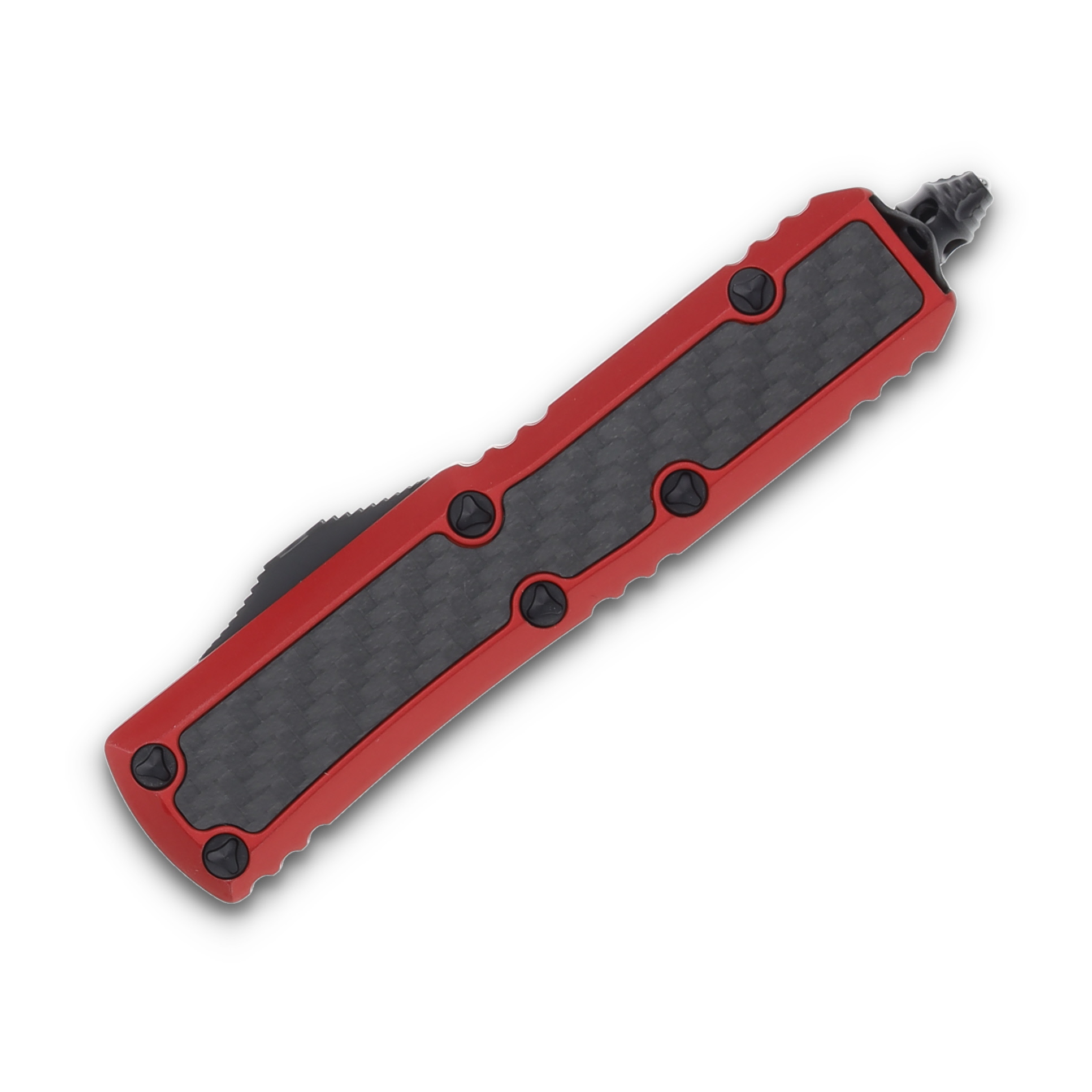Microtech Daytona Dagger Black and Red Aluminum with Carbon Fiber Inlay AUMT1261RDCFIS View 3