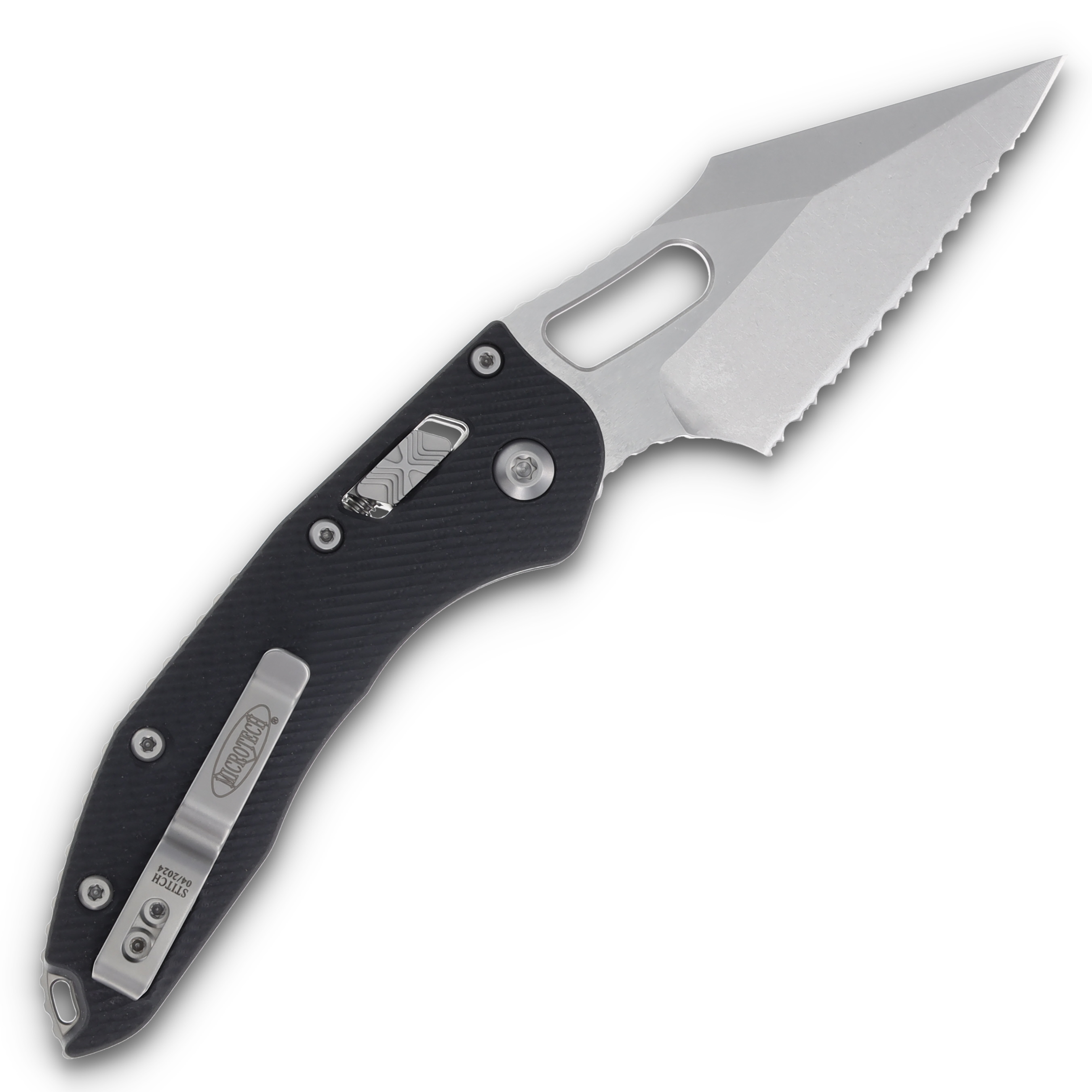 Microtech Stitch Ram-Lok S/E Full Serrated Black Fluted G10 MT169RL12FLGTBK View 2