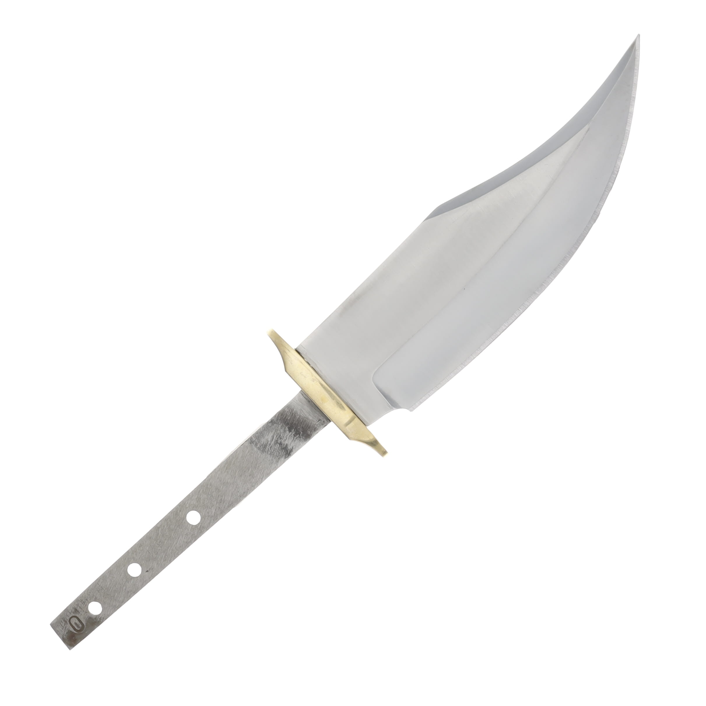 6in Clip Point Skinner Knife Blank Hidden Tang Brass Guard BL099 View 2