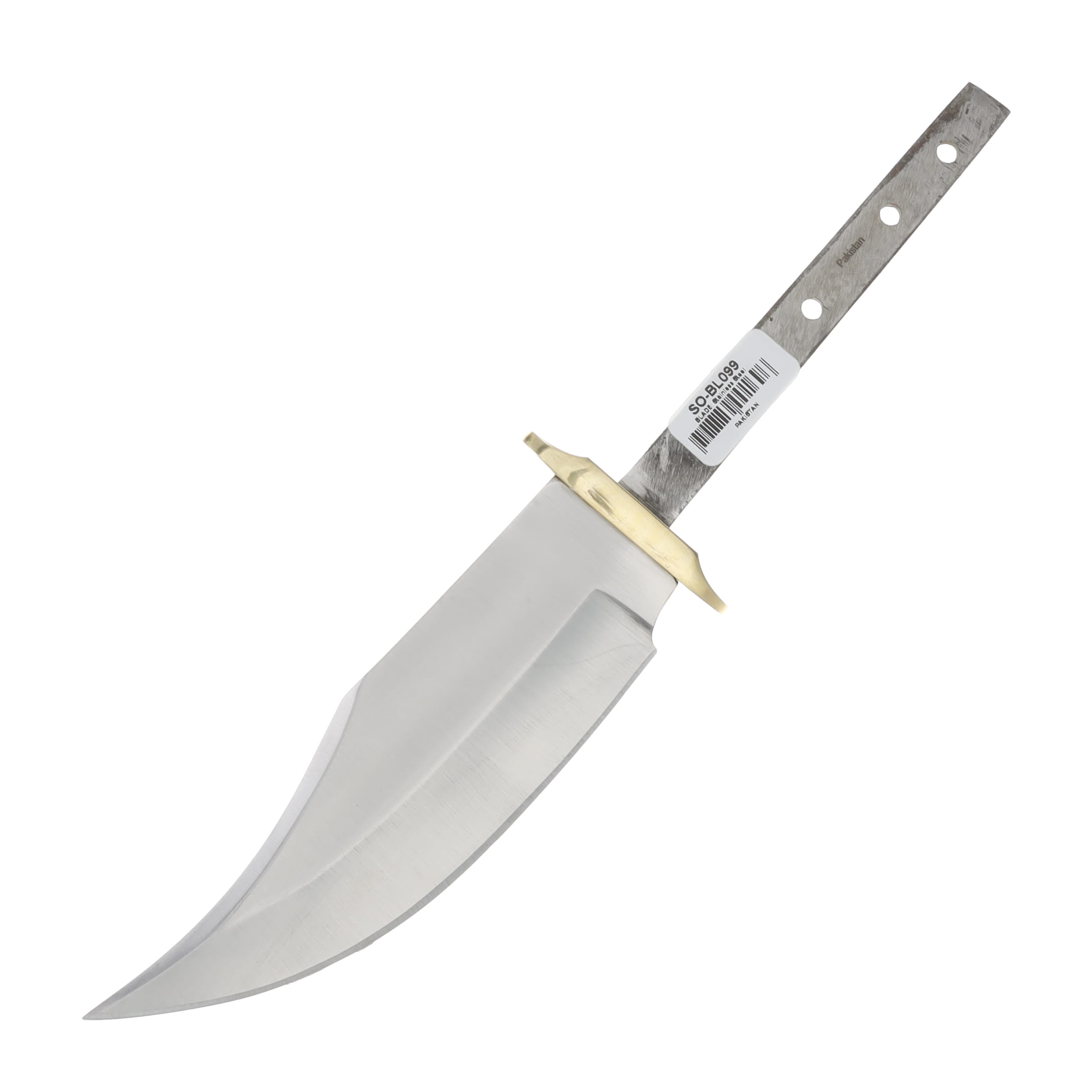 6in Clip Point Skinner Knife Blank Hidden Tang Brass Guard BL099 View 1