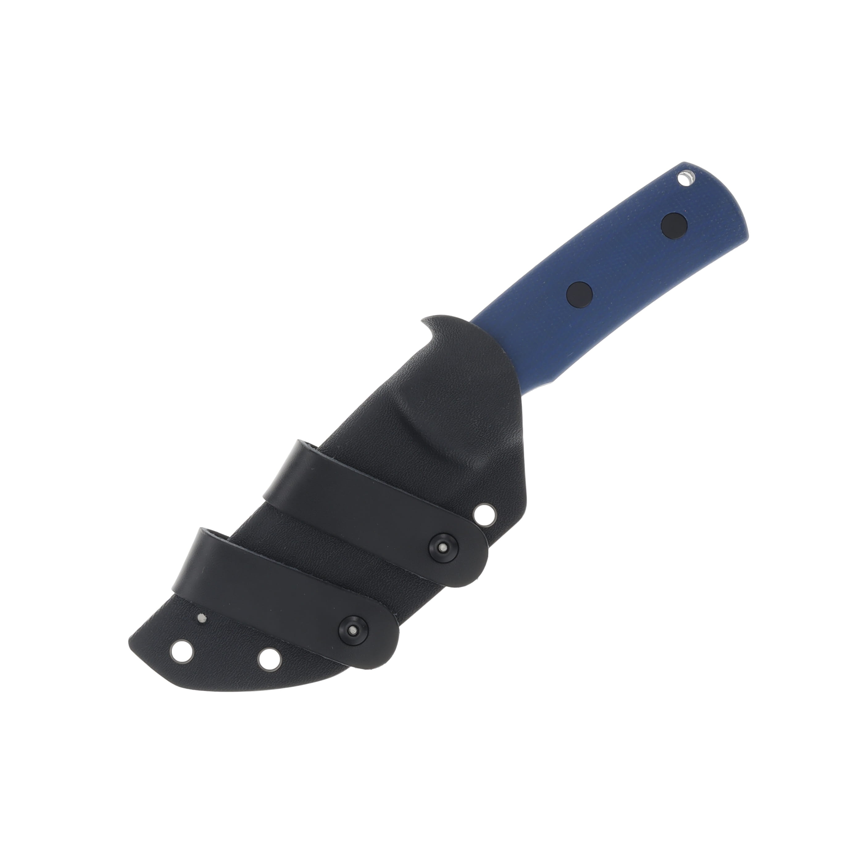 Petrified Fish Beluga Satin N690 Fixed Blade Blue Micarta Handle Kydex Sheath PFP01FBMS View 3