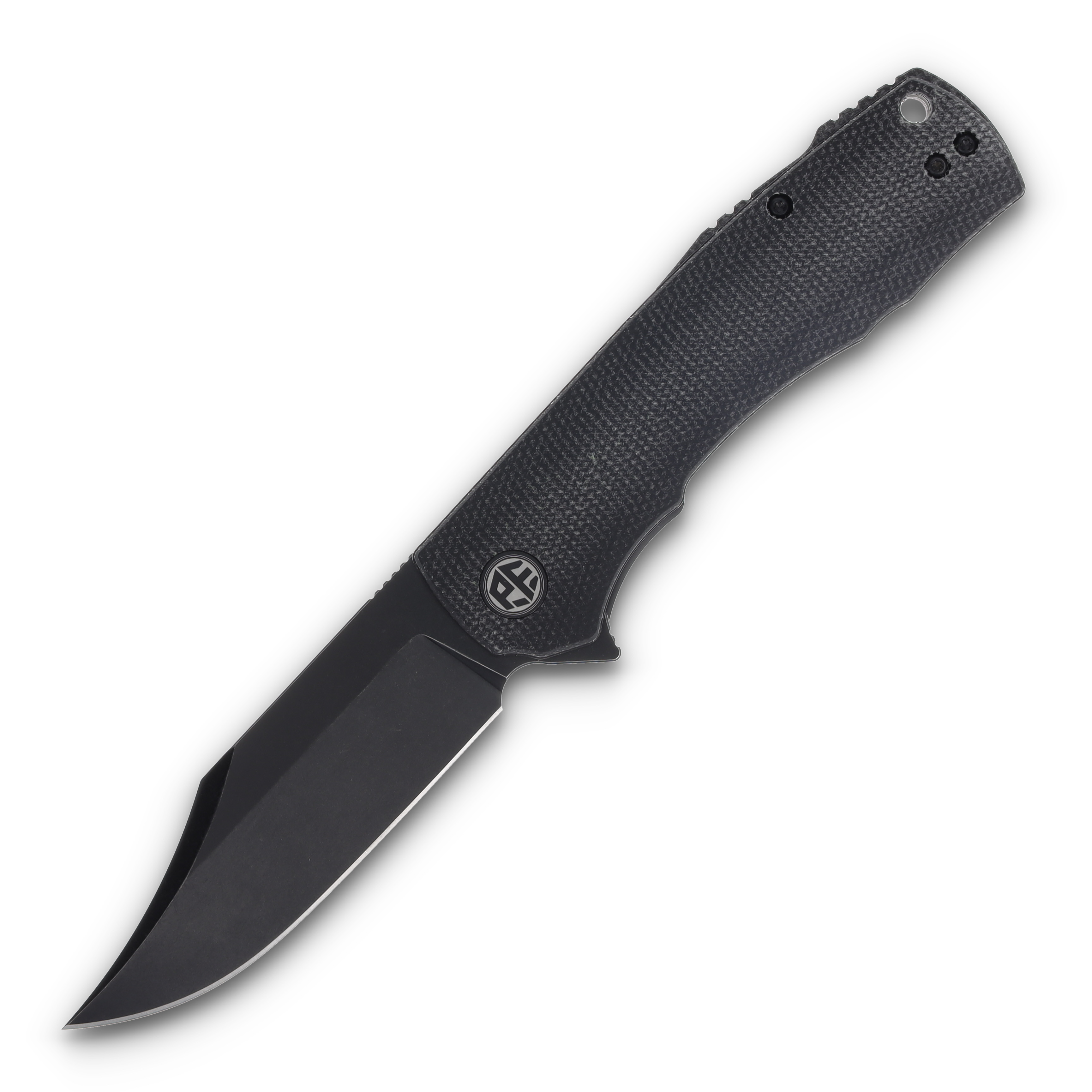 Petrified Fish Victor Black Micarta 3.6in Black Stonewash Clip Point PFP03DMW View 1