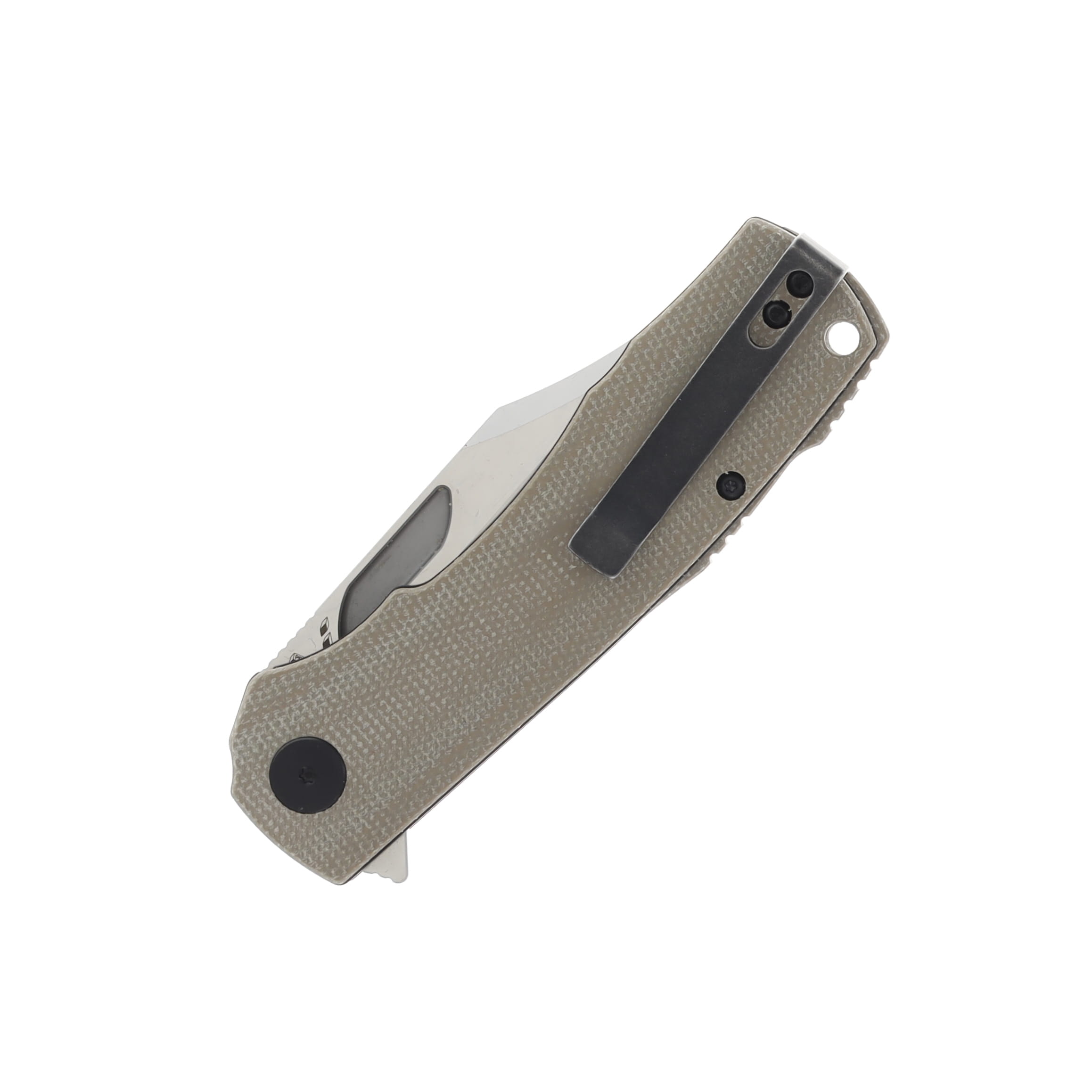 Petrified Fish Victor Khaki Folding Knife 3.6in Satin Clip Point Blade PFP03KMS View 4