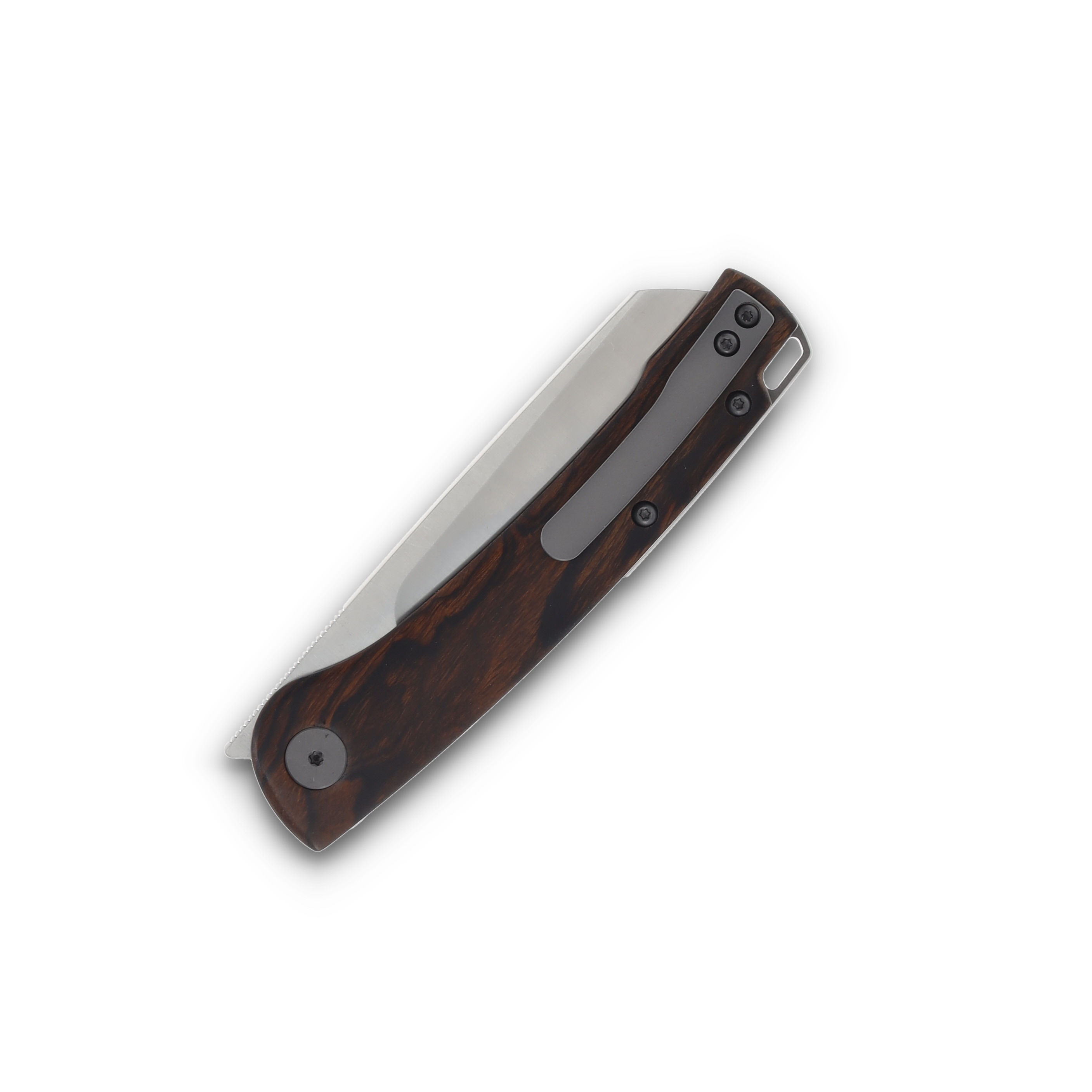 Petrified Fish Scholar Desert Ironwood Folding Knife 3.7in Satin Razor PFE04IWO View 6