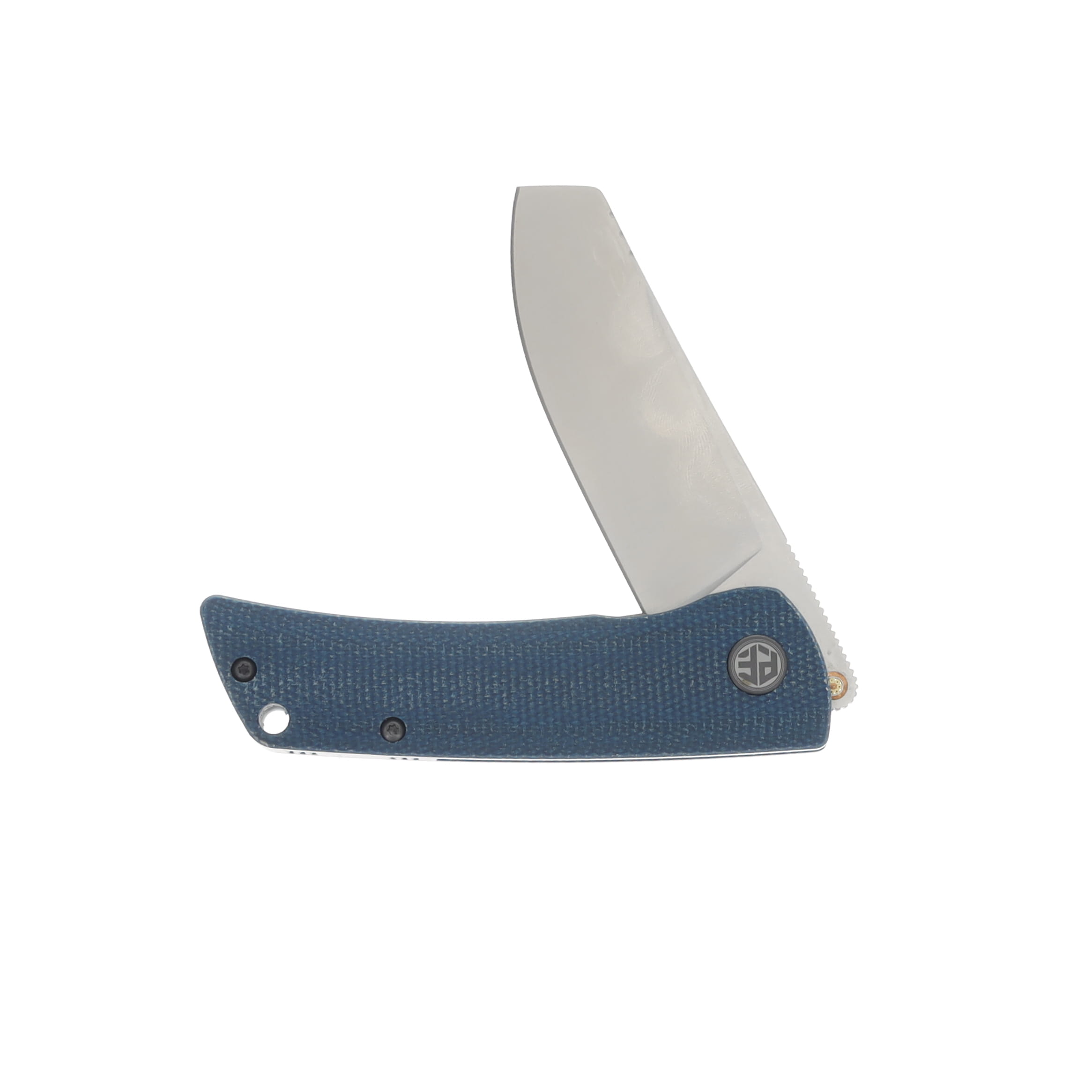Petrified Fish Flavorist Blue Folding Knife 3.15in Satin Cleaver Blade PFE05BMP View 3