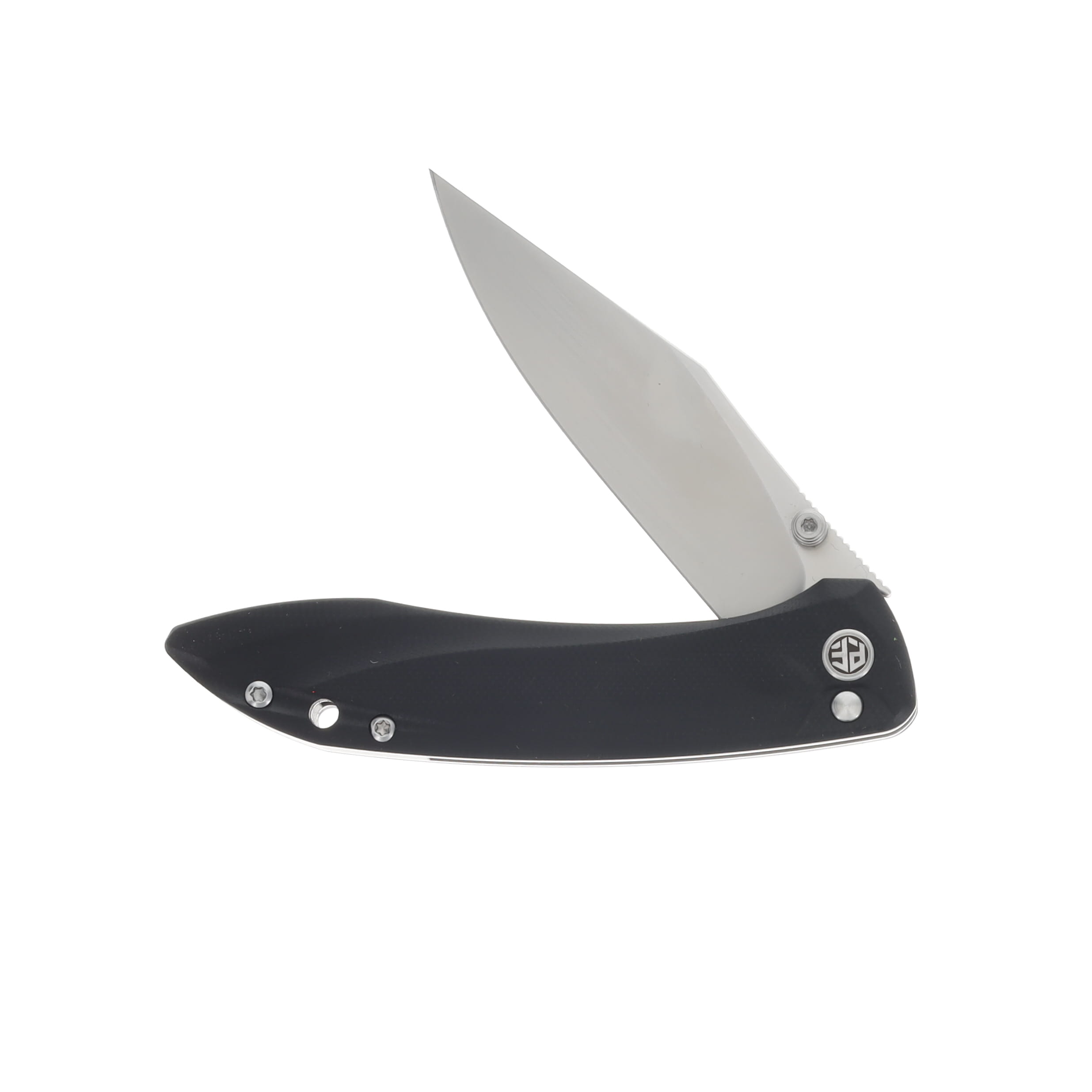 Petrified Fish Grow Black Folding Knife 3.62in Satin Clip Point Blade PFE08DS View 3