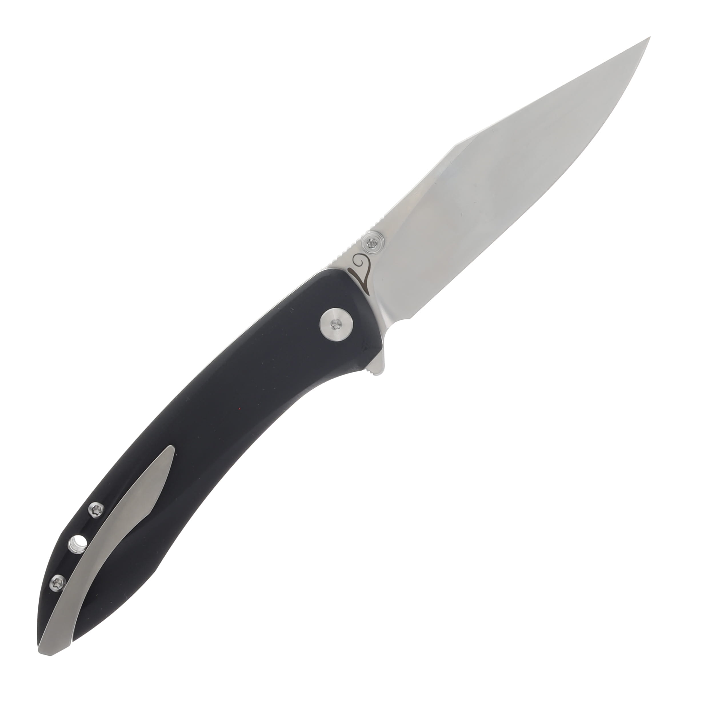 Petrified Fish Grow Black Folding Knife 3.62in Satin Clip Point Blade PFE08DS View 2
