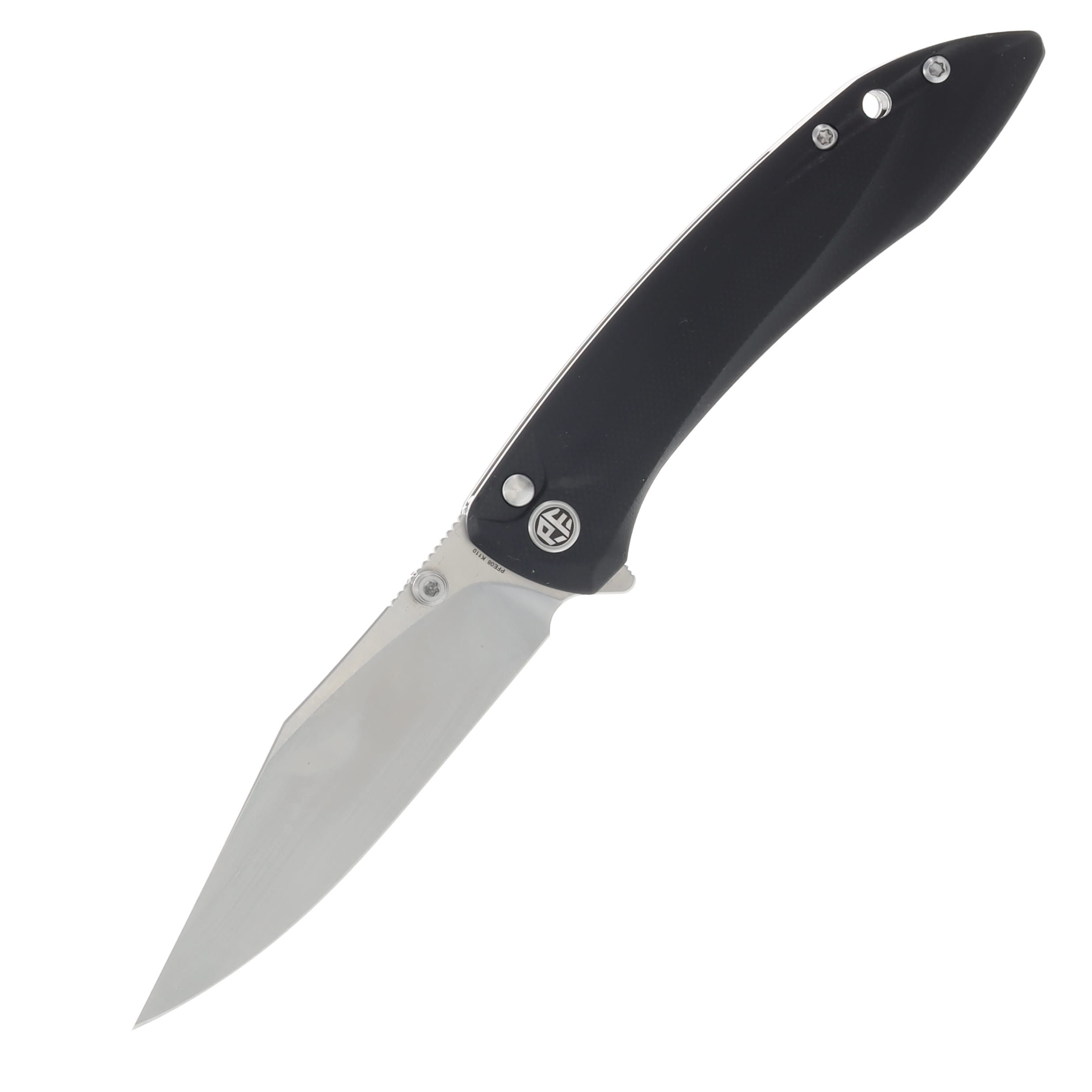 Petrified Fish Grow Black Folding Knife 3.62in Satin Clip Point Blade PFE08DS View 1