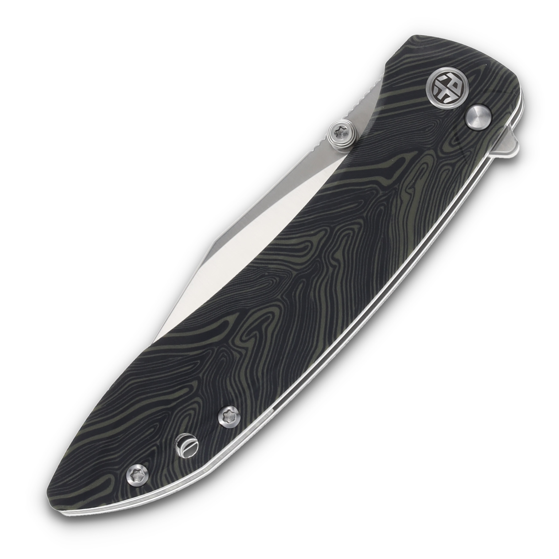 Petrified Fish Grow Folding Knife Green Gmascus 3.62in Clip Point PFE08GRDMS View 5