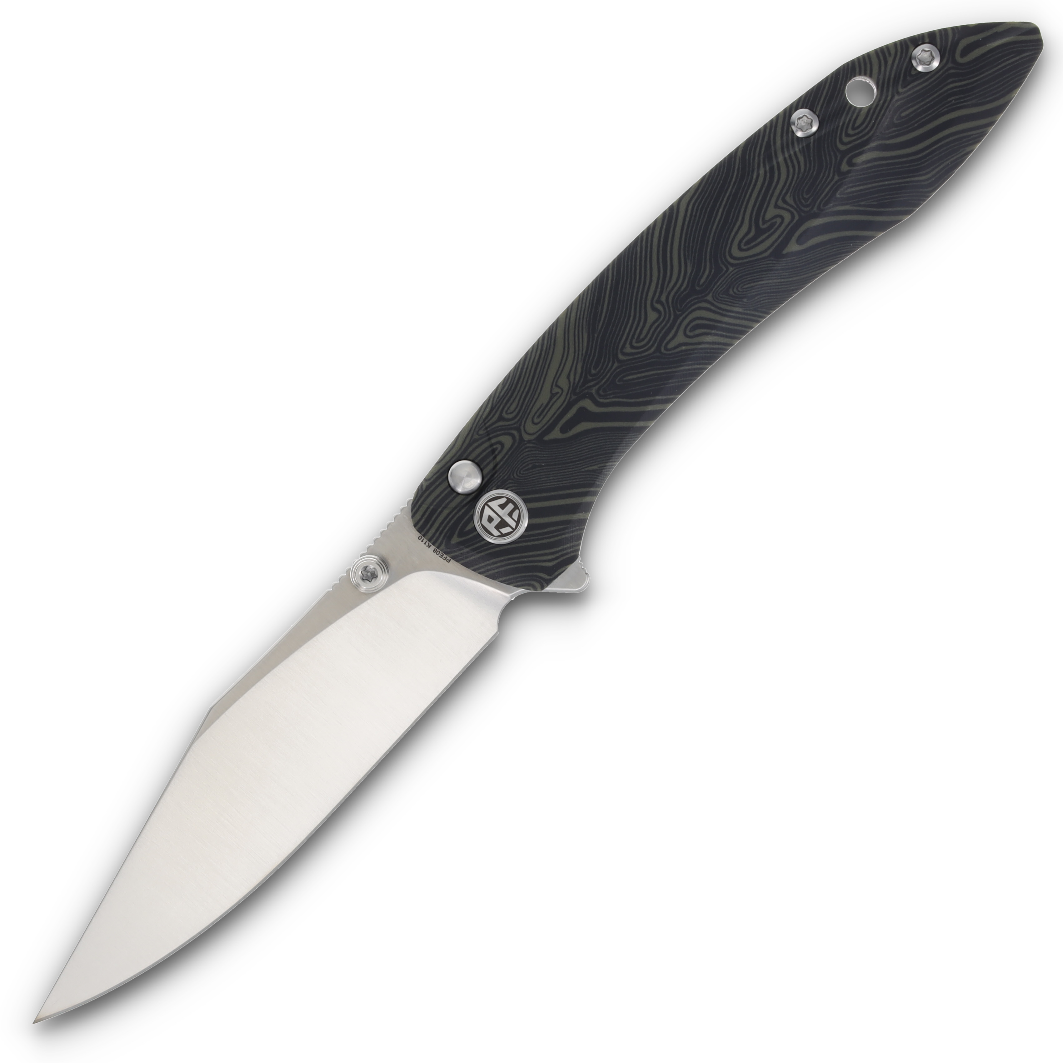 Petrified Fish Grow Folding Knife Green Gmascus 3.62in Clip Point PFE08GRDMS View 1