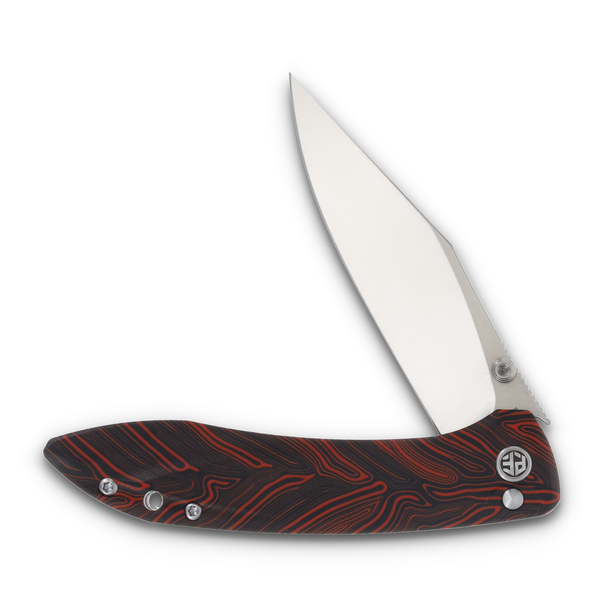 Petrified Fish Grow Folding Knife Red Gmascus 3.62in Clip Point PFE08RDMS View 3