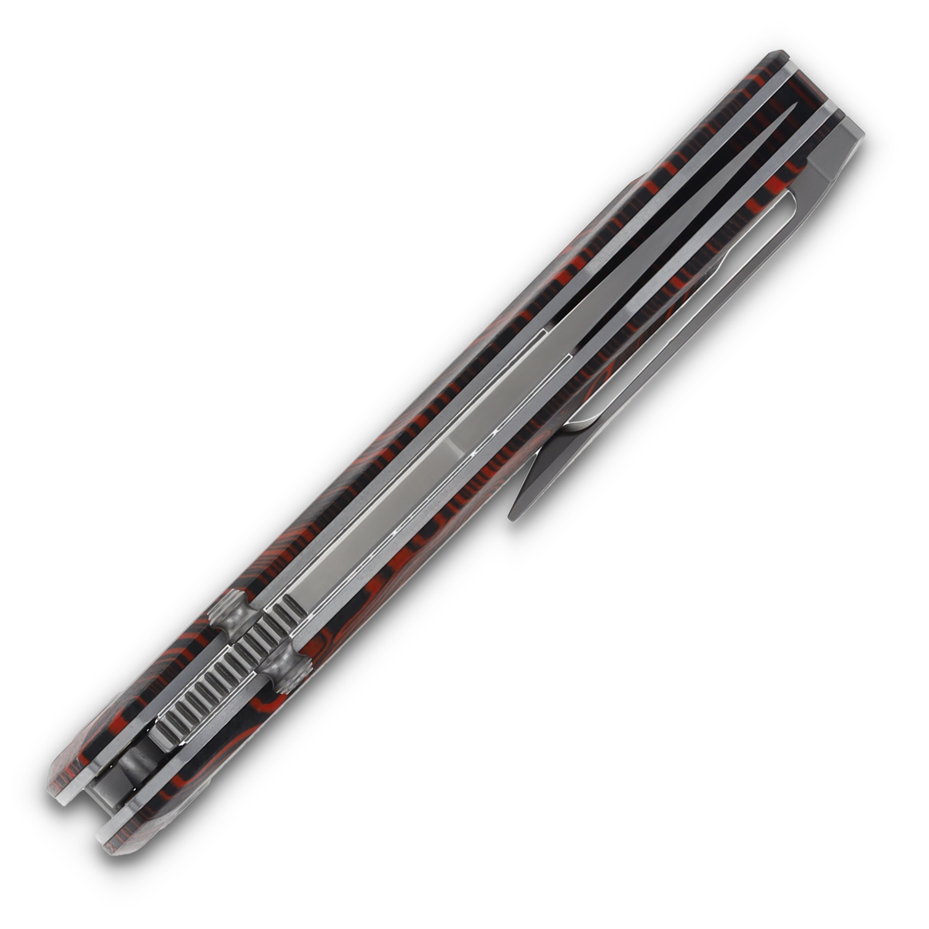 Petrified Fish Grow Folding Knife Red Gmascus 3.62in Clip Point PFE08RDMS View 7