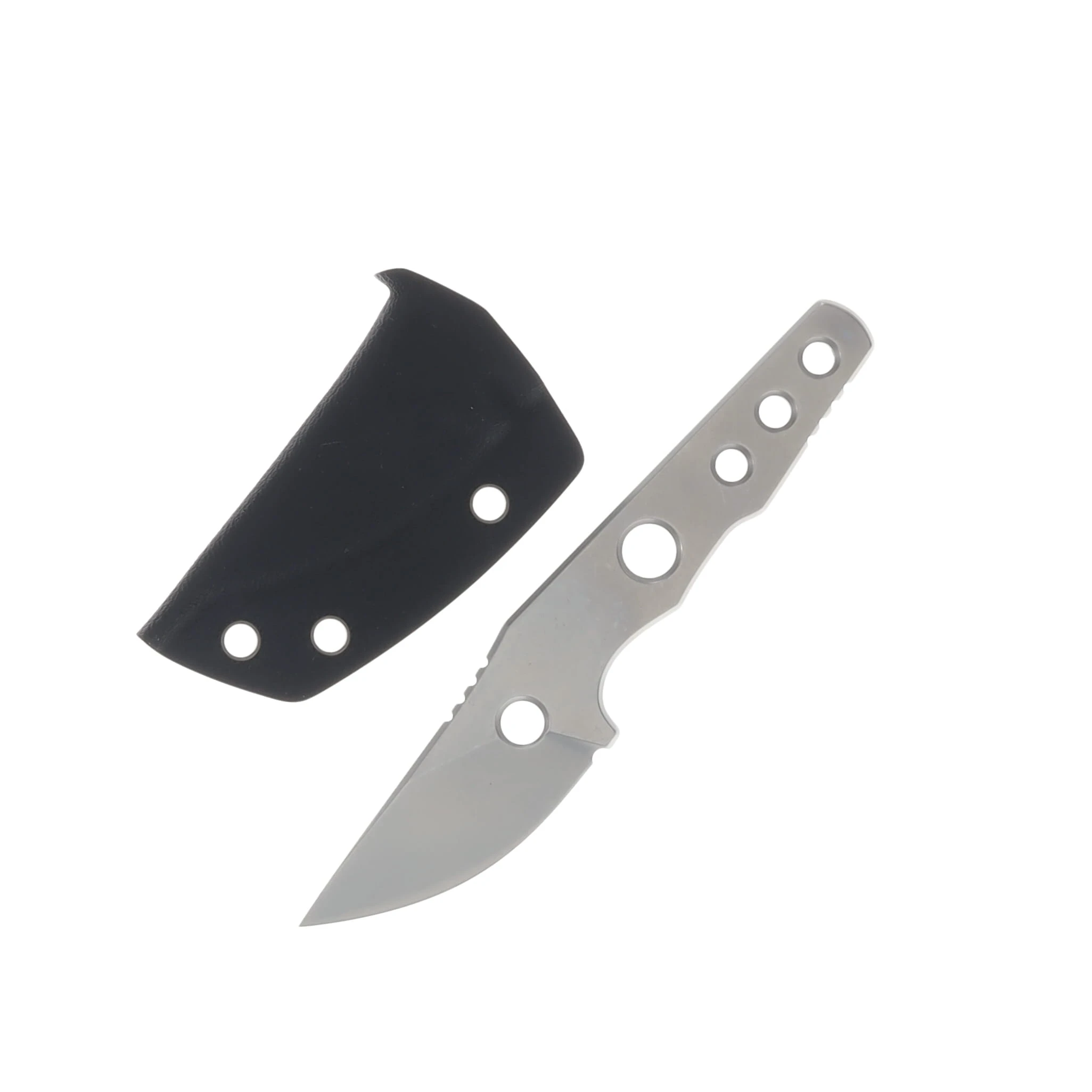 Petrified Fish Bison Neck Knife 2.4in Stonewashed Drop Point PFE13W View 1