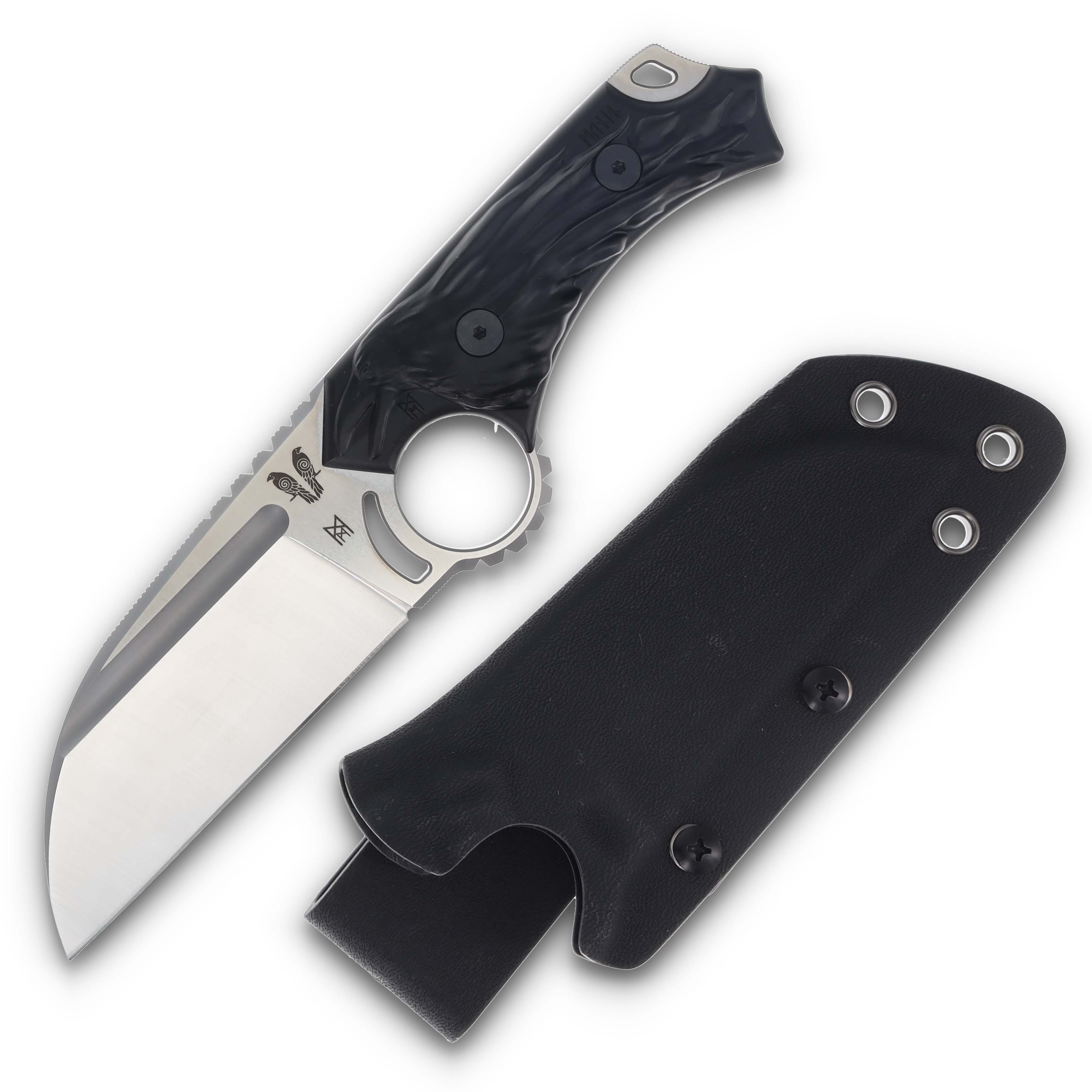 Midgards Messer Hugin 3.94in Satin Wharncliffe Fixed Blade MM-HUGIN-FIX View 1