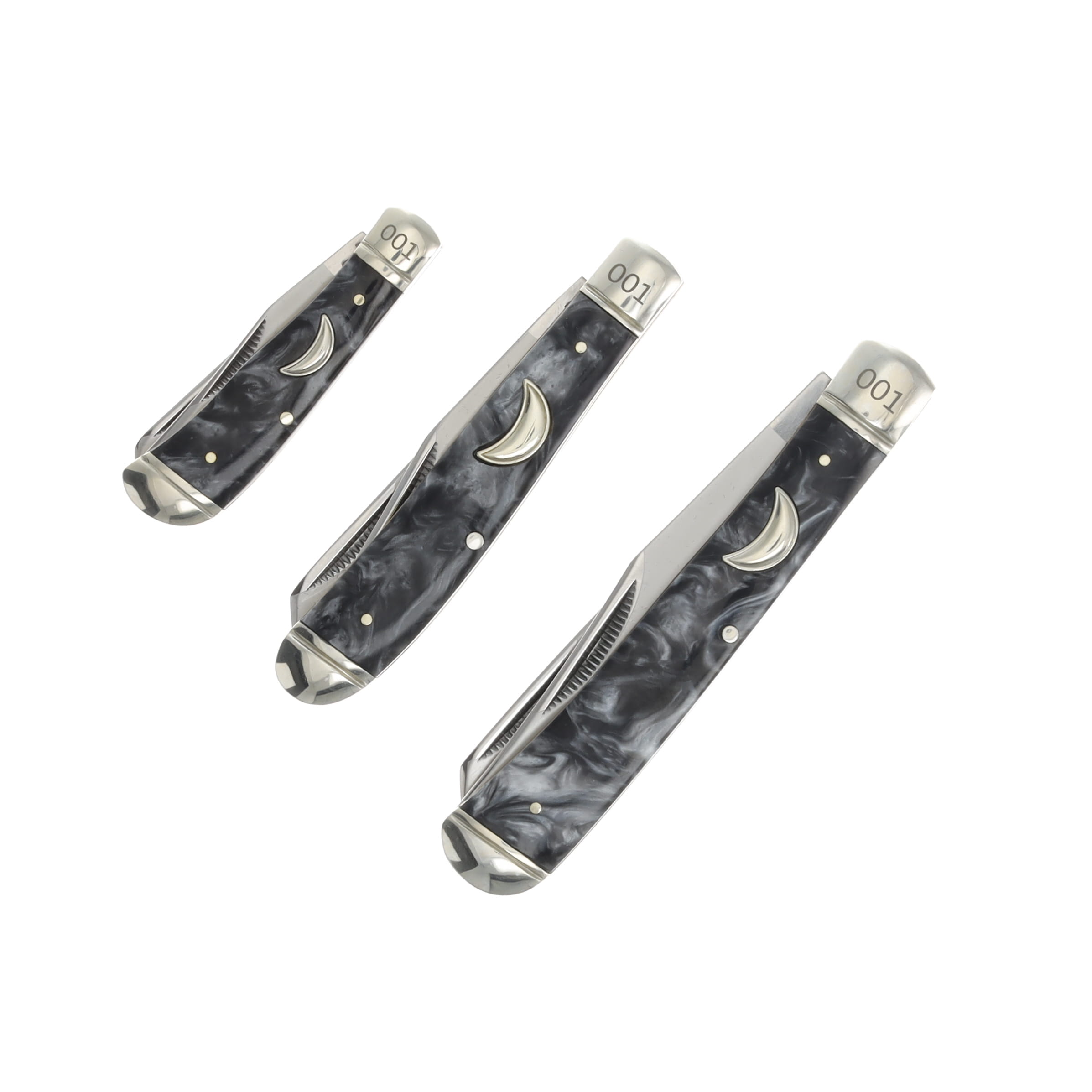 Rough Rider Black Ice Swirled Synthetic Trapper Pocket Knife Set RR2691 View 5