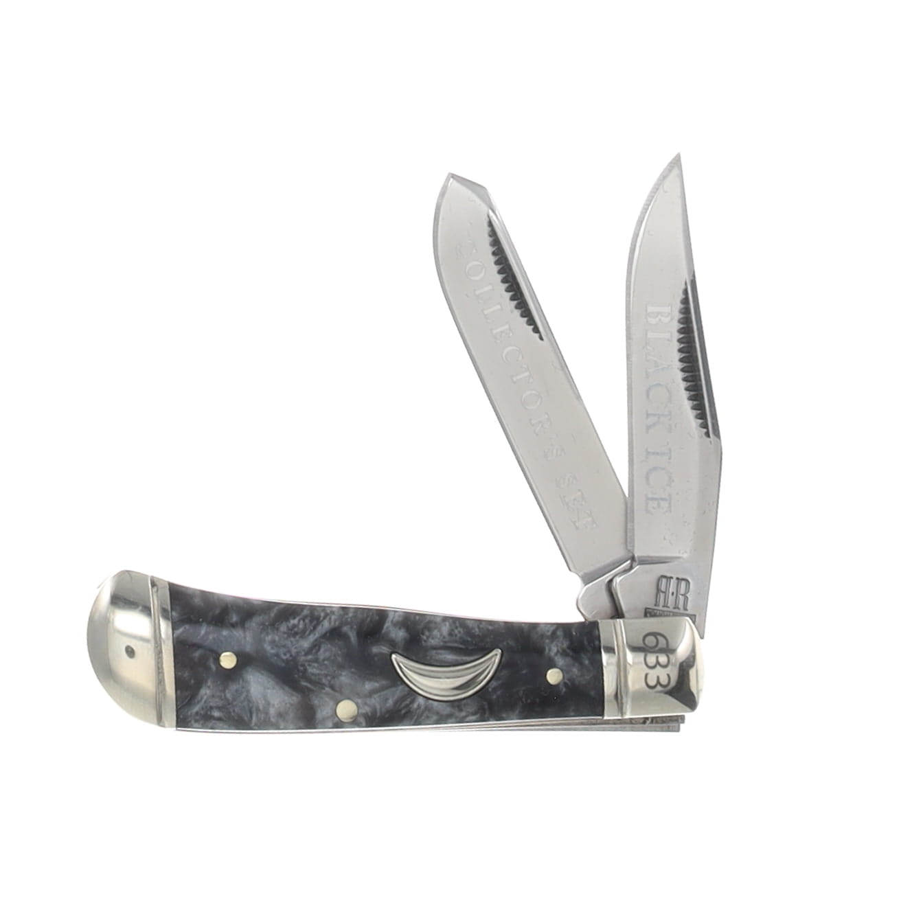 Rough Rider Black Ice Swirled Synthetic Trapper Pocket Knife Set RR2691 View 15