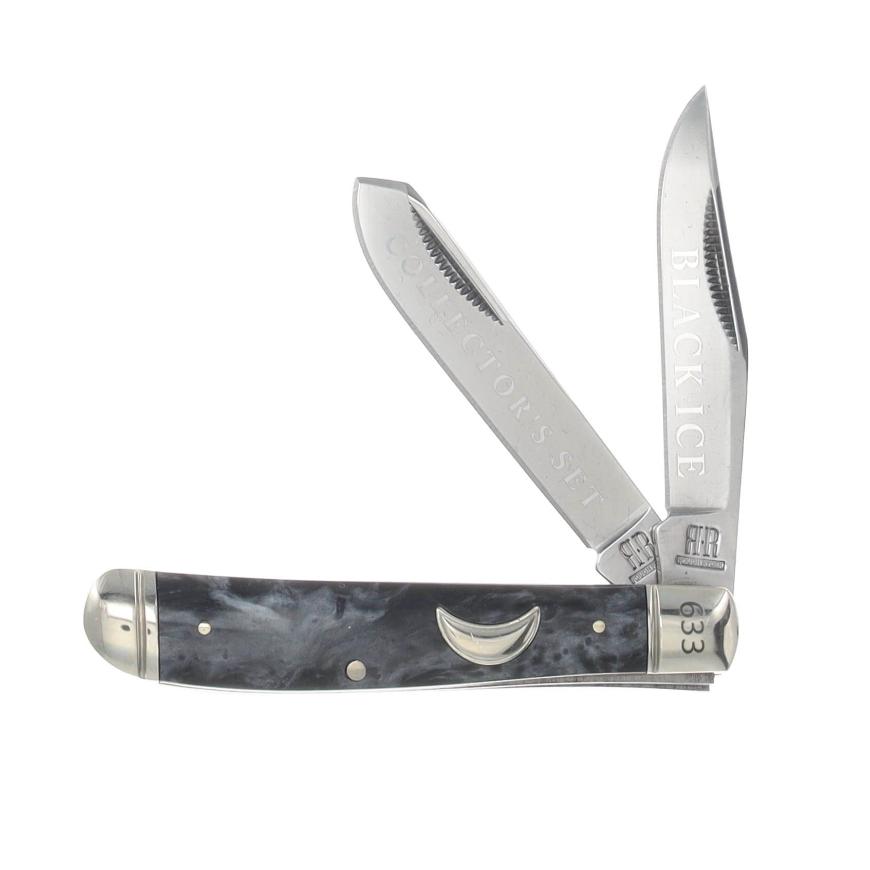 Rough Rider Black Ice Swirled Synthetic Trapper Pocket Knife Set RR2691 View 14