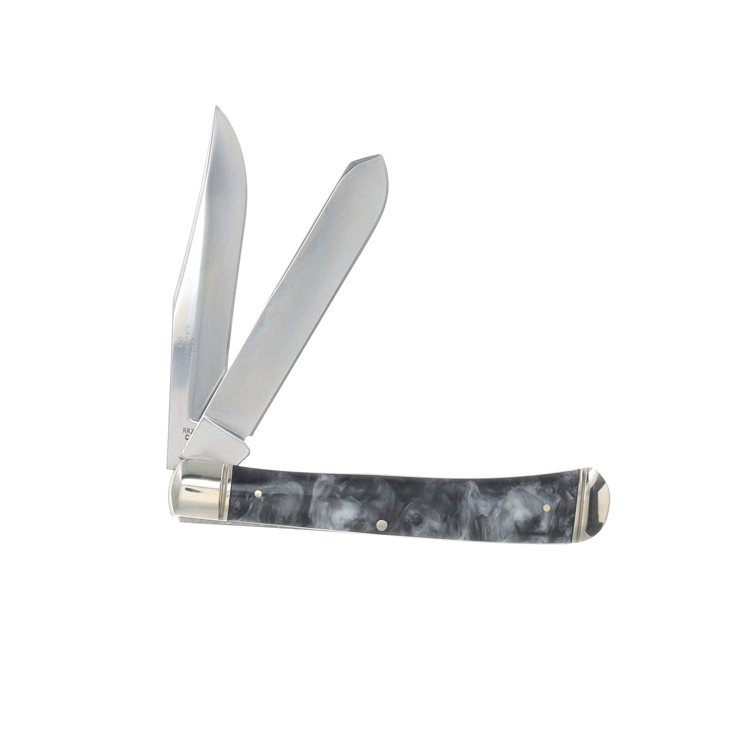 Rough Rider Black Ice Swirled Synthetic Trapper Pocket Knife Set RR2691 View 8