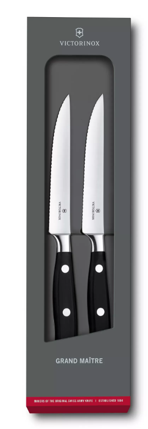 Victorinox 2pc 4.7Inch Serrated Steak Knives Grand Maitre Black V772422W View 3