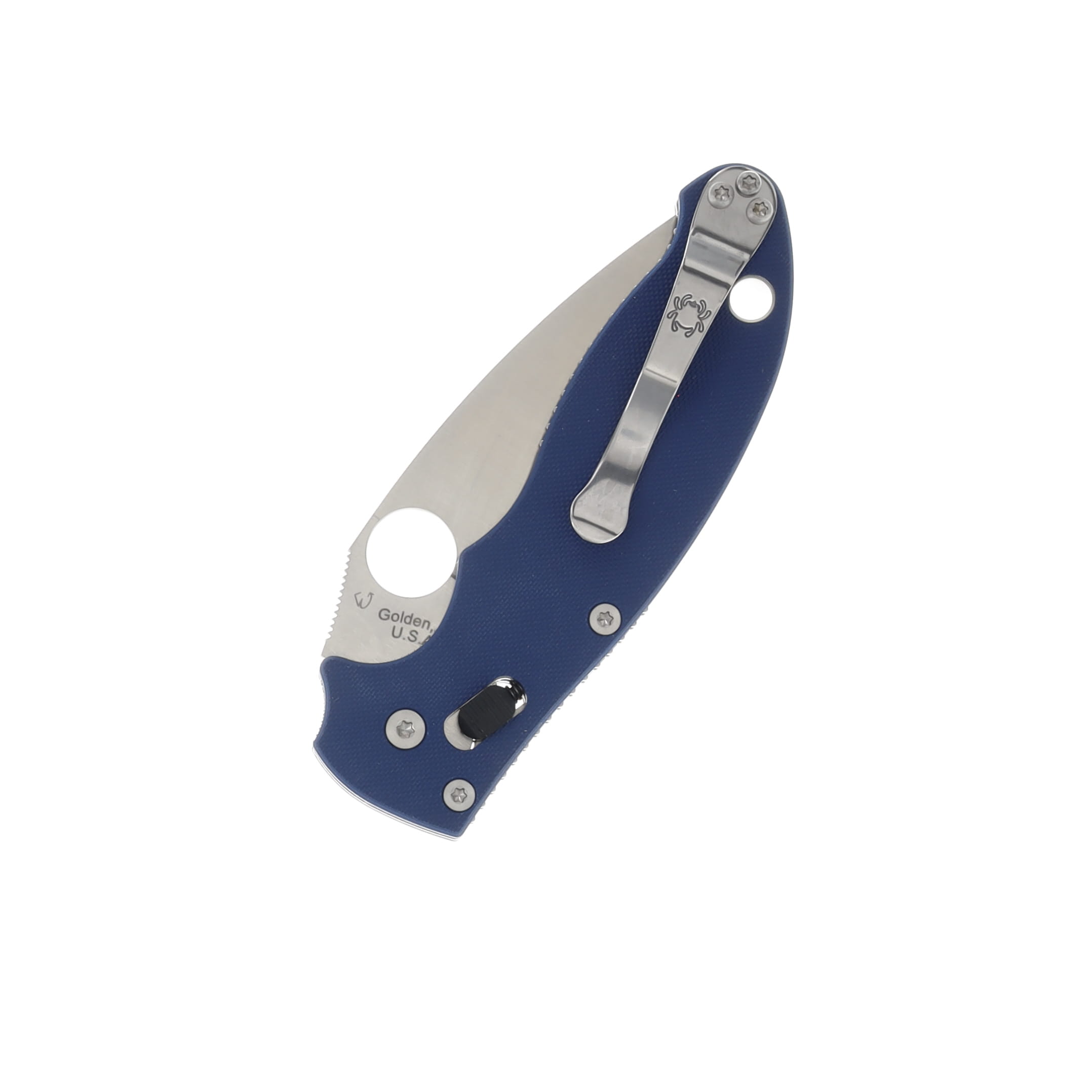 Spyderco Manix 2 Folding Knife Cobalt Blue 3.37 Inch Plain Satin Leaf SPC101GPCBL2 View 2