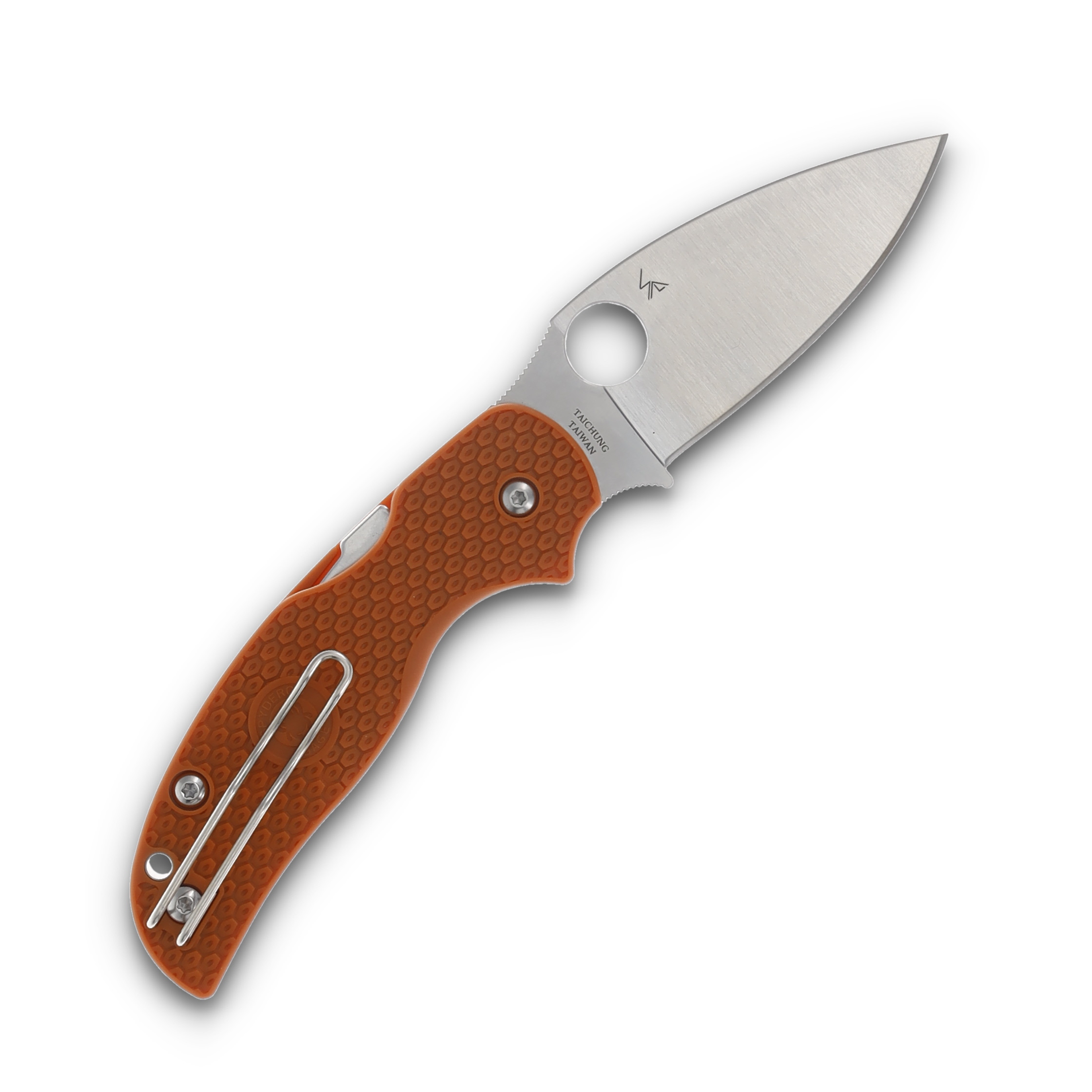 Spyderco Sage 5 Lightweight Burnt Orange 3 Inch Plain Satin Leaf SPC123BORP View 2