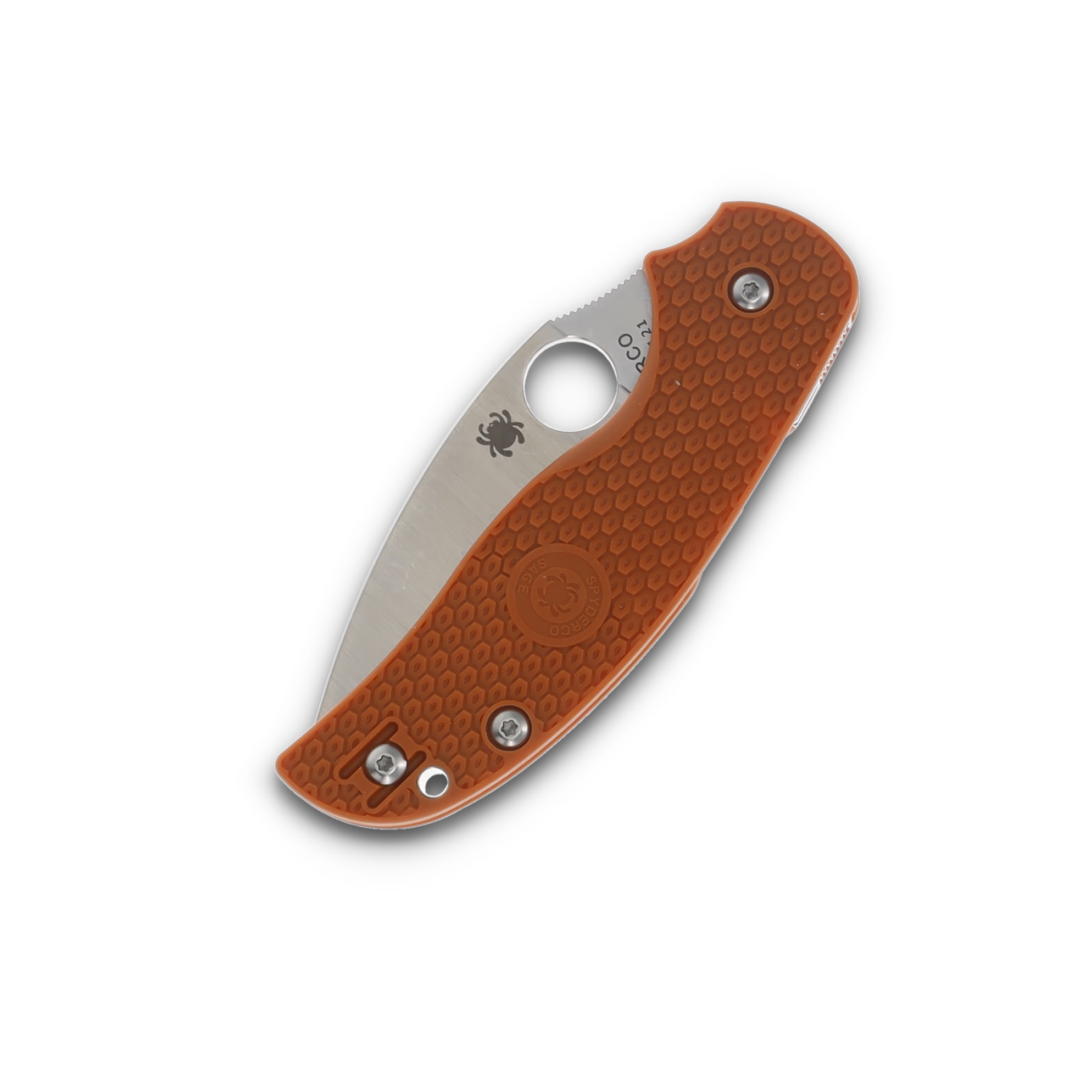 Spyderco Sage 5 Lightweight Burnt Orange 3 Inch Plain Satin Leaf SPC123BORP View 5