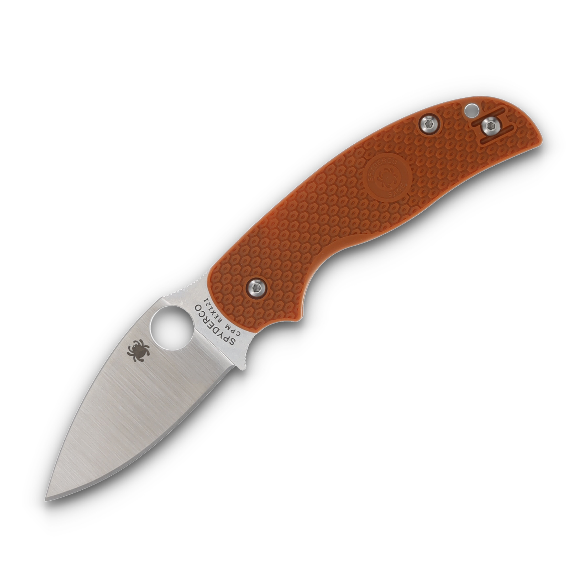 Spyderco Sage 5 Lightweight Burnt Orange 3 Inch Plain Satin Leaf SPC123BORP View 1