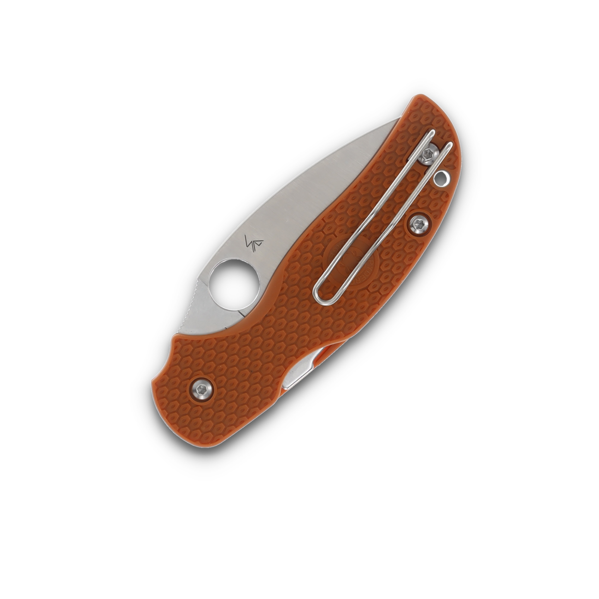 Spyderco Sage 5 Lightweight Burnt Orange 3 Inch Plain Satin Leaf SPC123BORP View 6