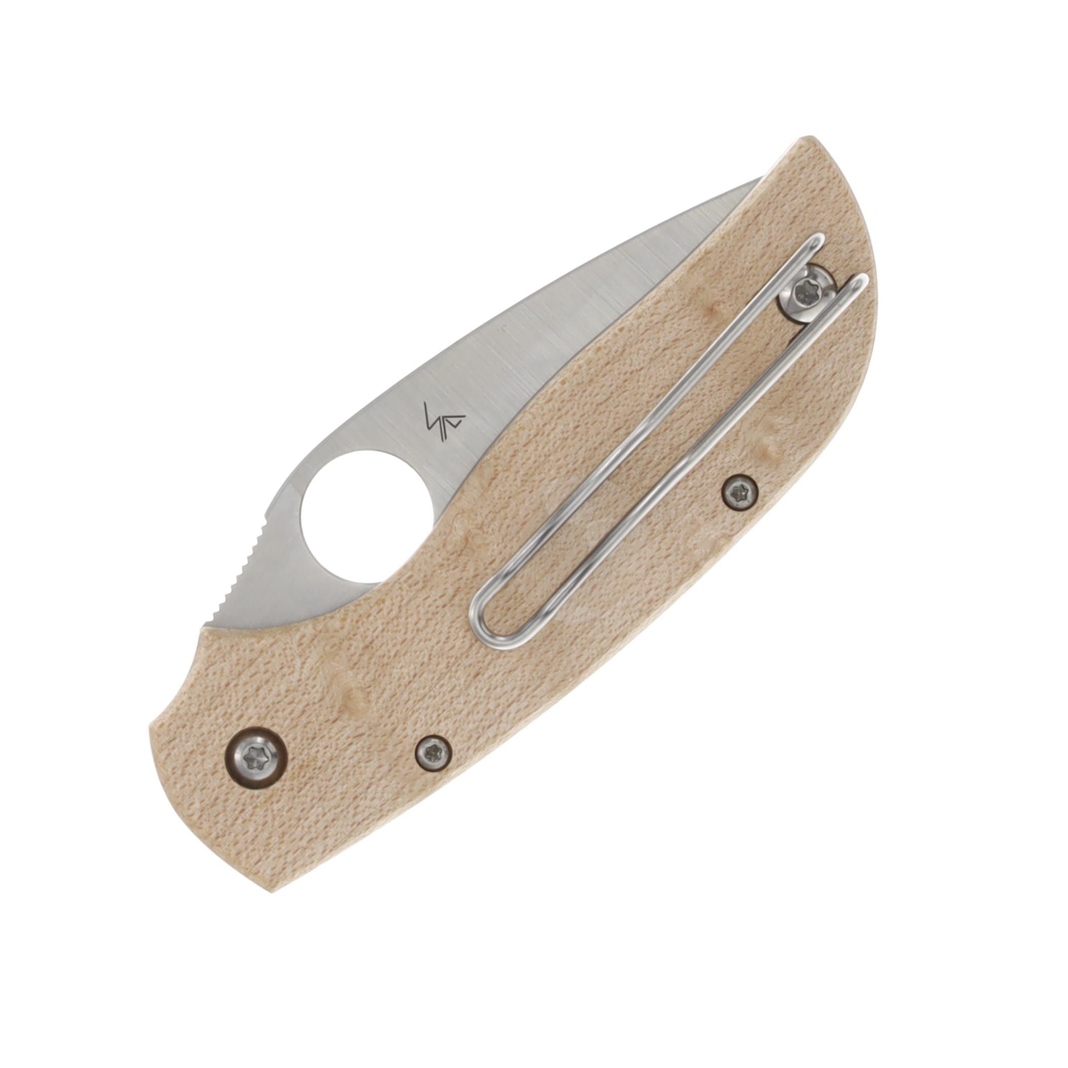 Spyderco Chaparral SLIPIT Birdseye Maple 2.77 Inch Plain Satin Leaf SPC152NLWDP View 3