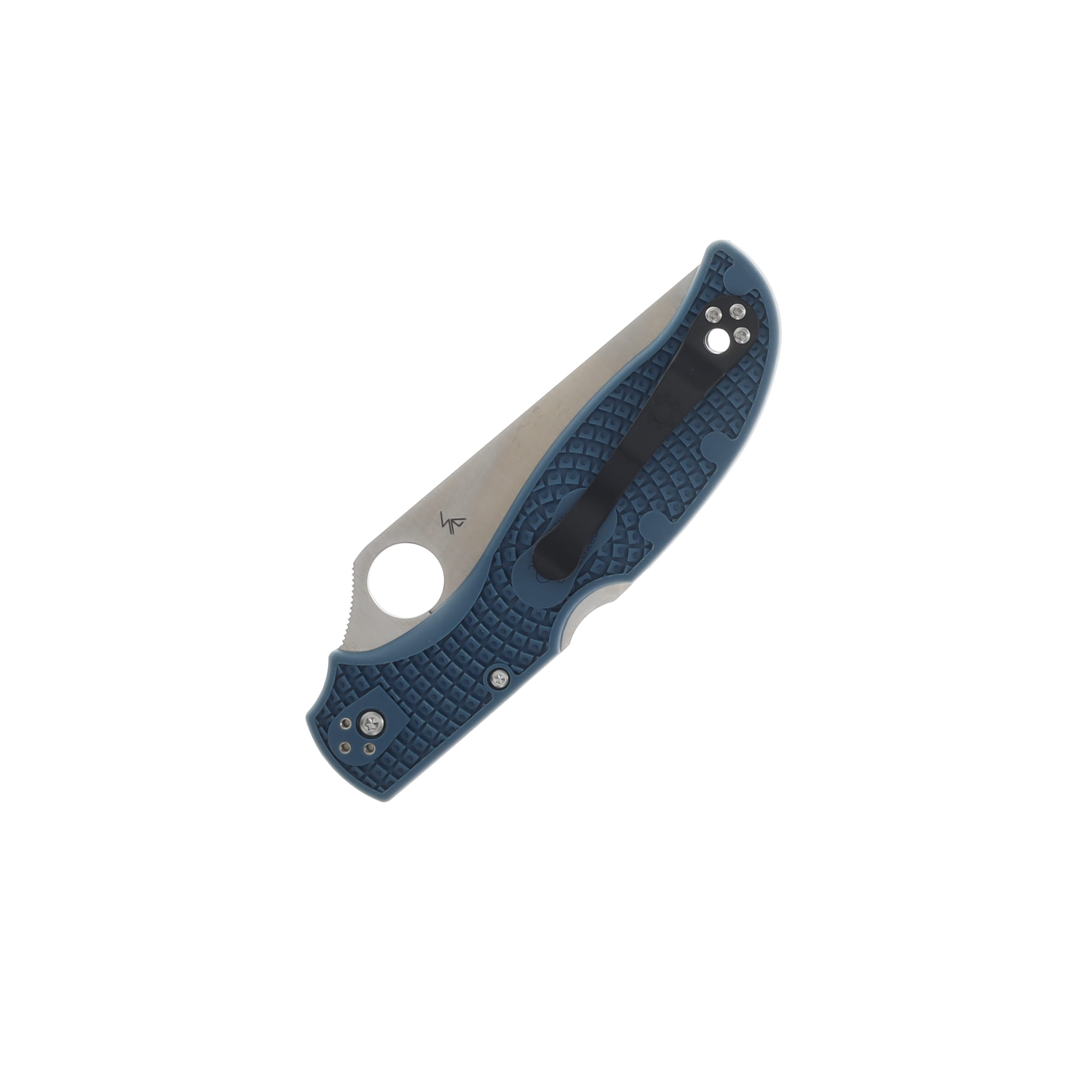 Spyderco Stretch 2XL Lightweight Blue 3.99 Inch Plain Satin Clip Point SPC258FPK390 View 2