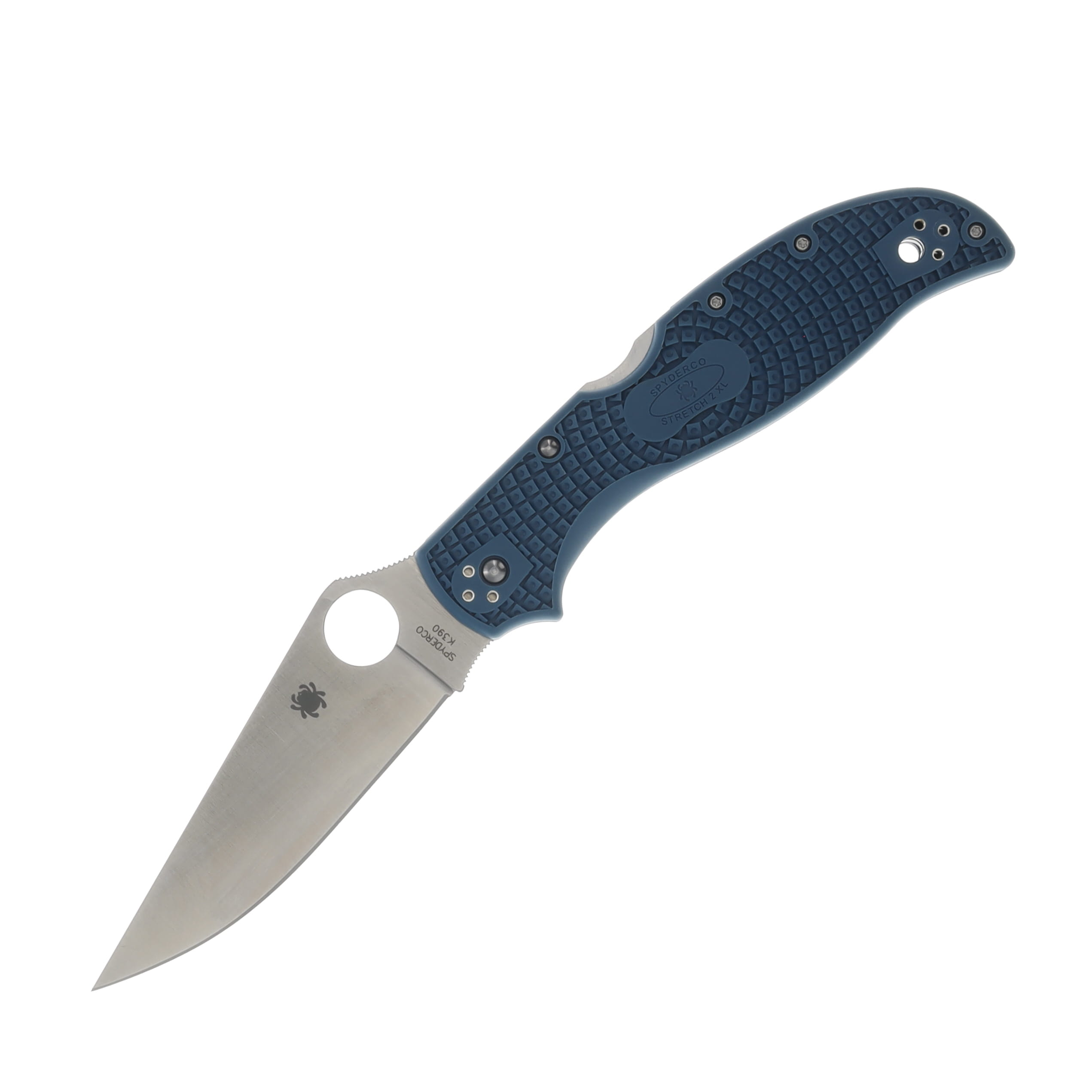 Spyderco Stretch 2XL Lightweight Blue 3.99 Inch Plain Satin Clip Point SPC258FPK390 View 1