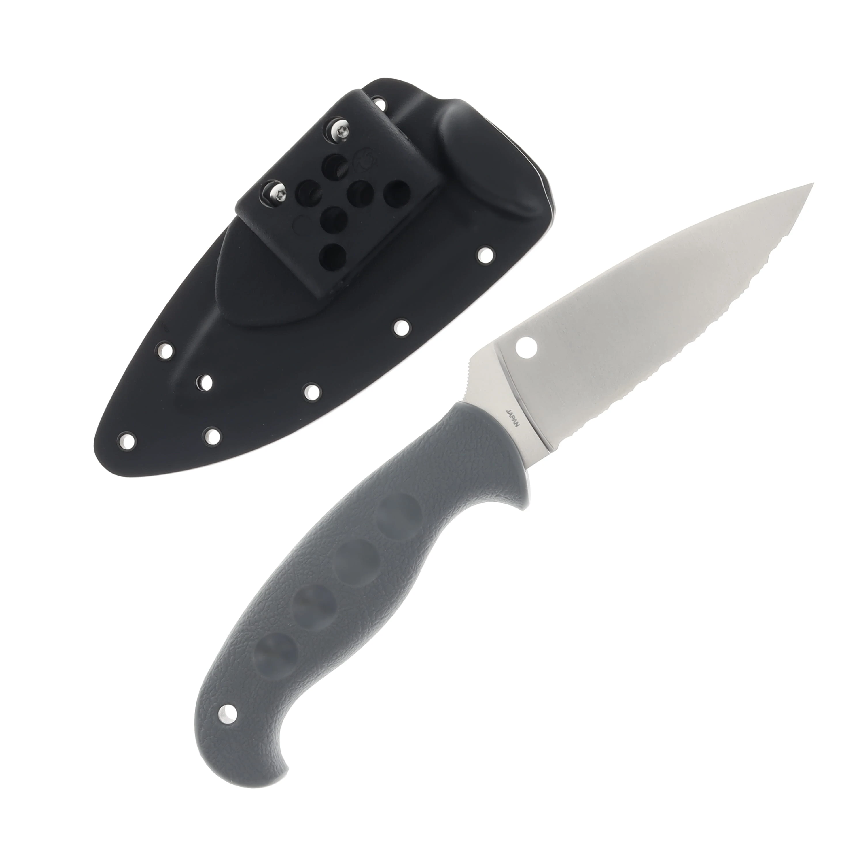 Spyderco Temperance Fixed Blade Knife Gray 4.46in Serrated Satin Leaf SPFB05SGY View 2