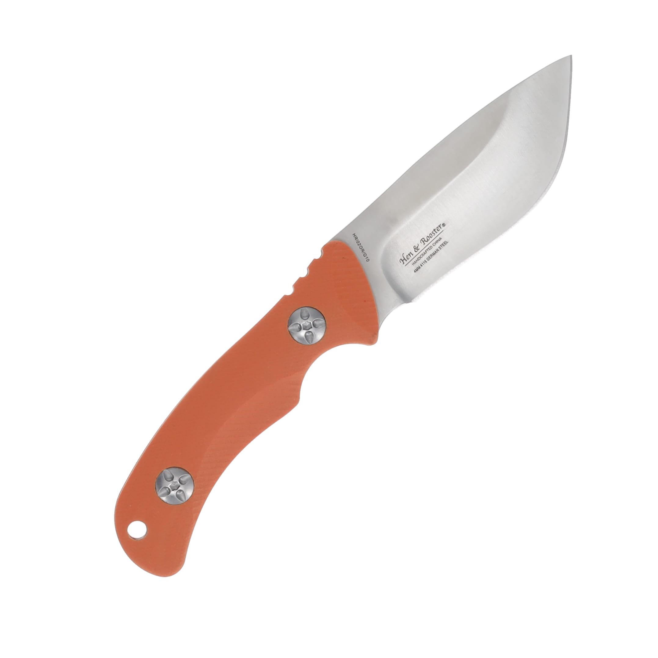 Hen & Rooster Drop Point Skinner Orange G-10 Handle Fixed Blade HRI02ORG10 View 4