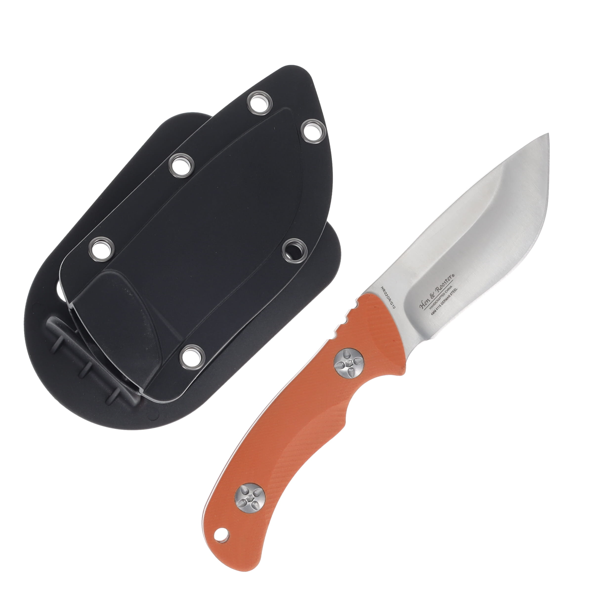 Hen & Rooster Drop Point Skinner Orange G-10 Handle Fixed Blade HRI02ORG10 View 2