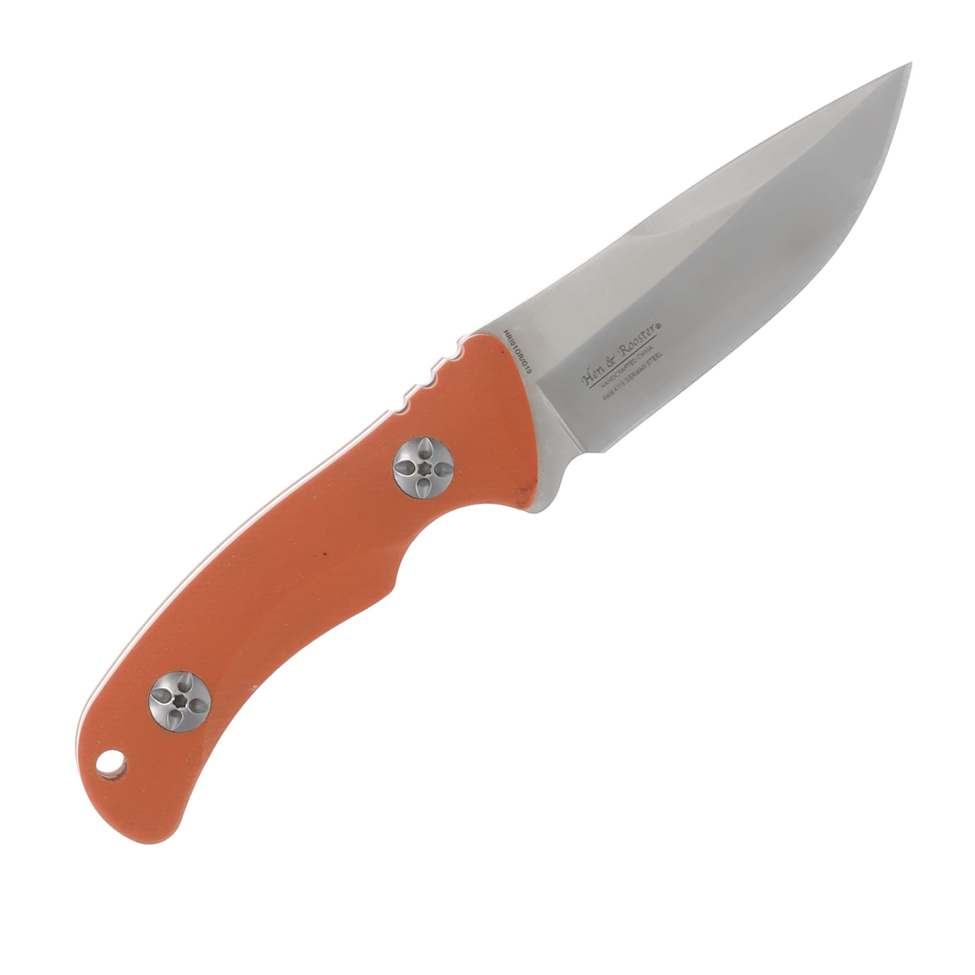 Hen & Rooster Modified Drop Point Orange G-10 Handle Fixed Blade HRI01ORG10 View 4